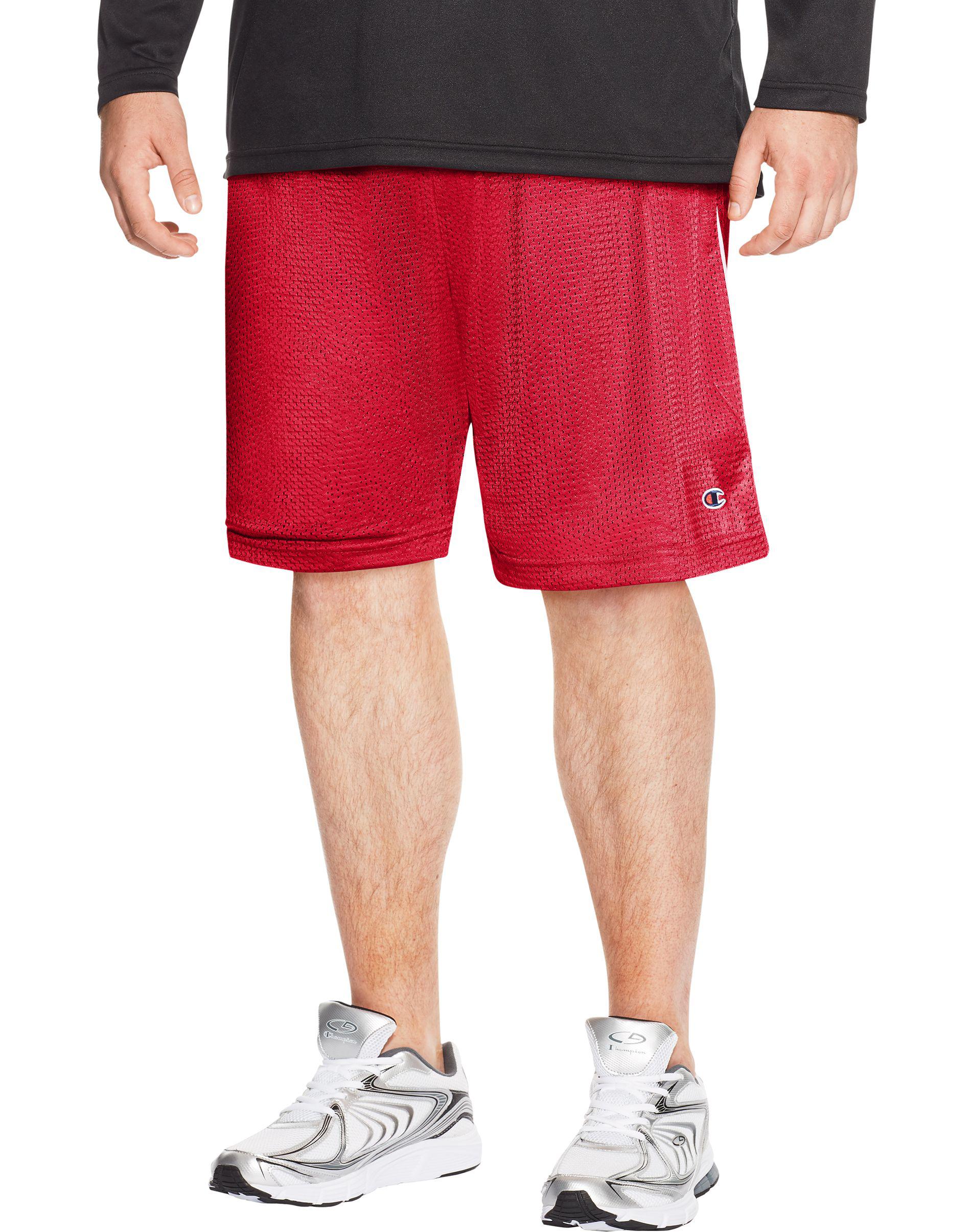 Champion Men’s Big /& Tall Script Logo Athletic Blue Cotton Shorts
