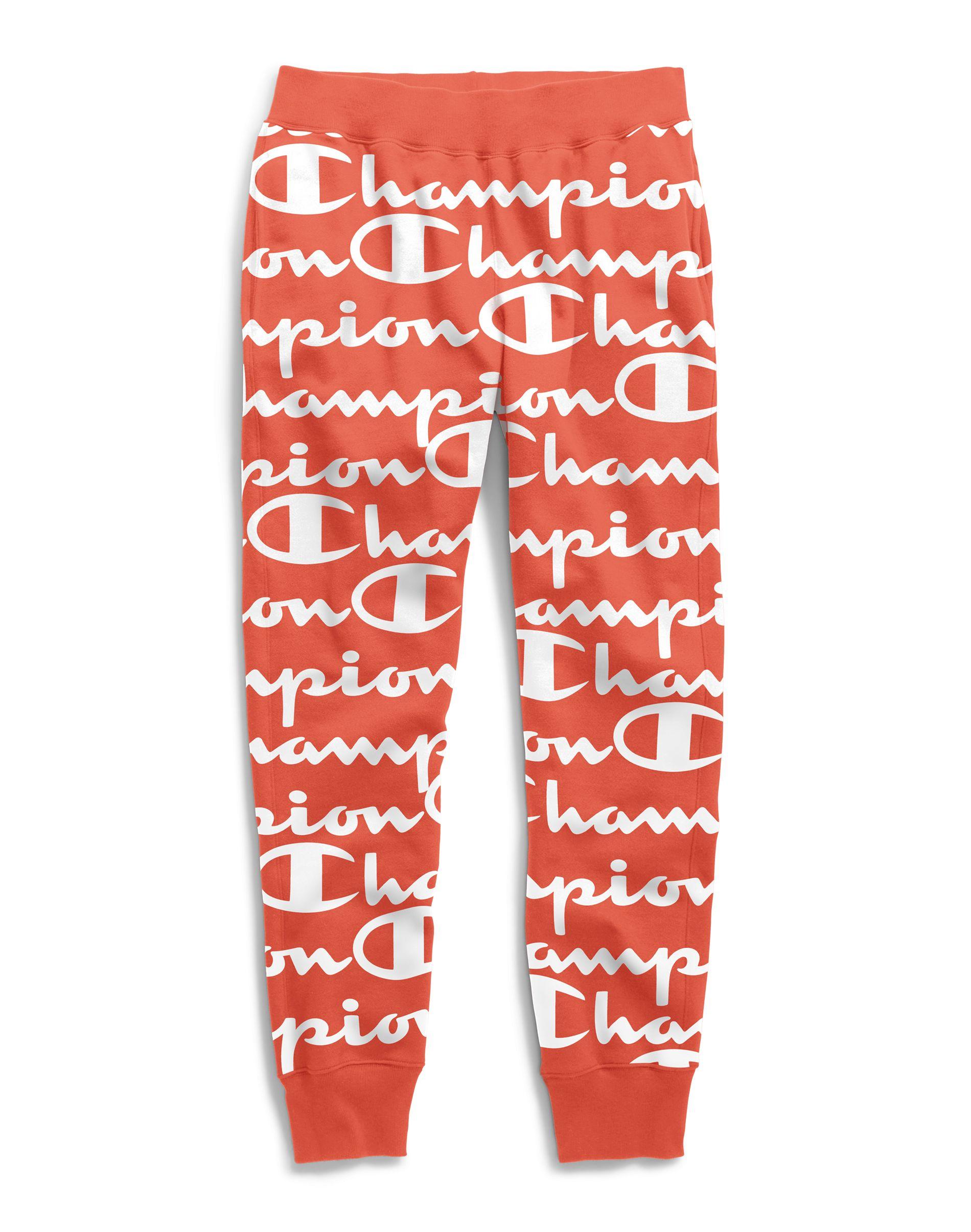 Overgang Centrum ankomme Champion Fleece Life® Reverse Weave® Joggers, All Over Logo in Red for Men  - Lyst