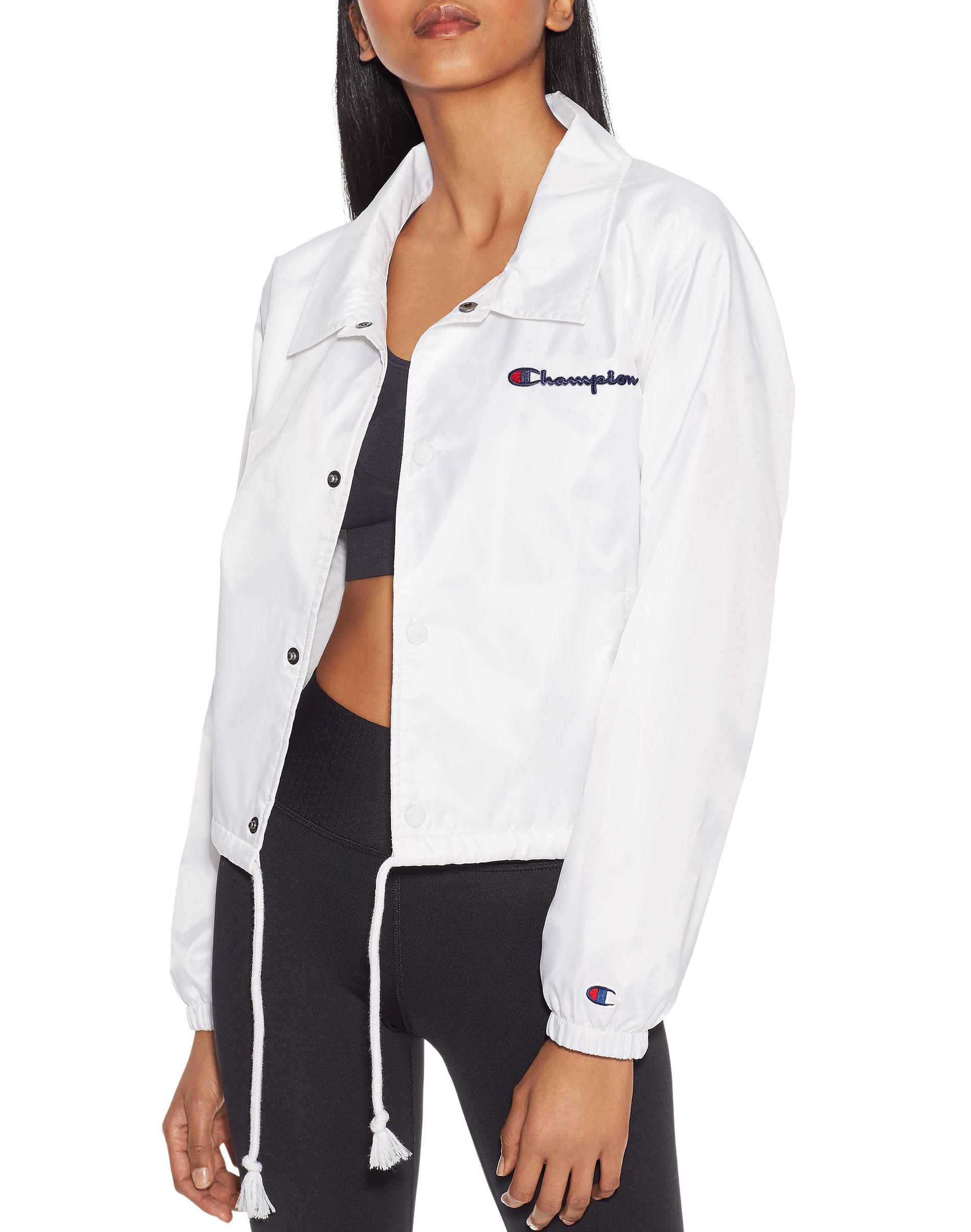 Download Champion Synthetic Life® Cropped Coaches Jacket in White ...