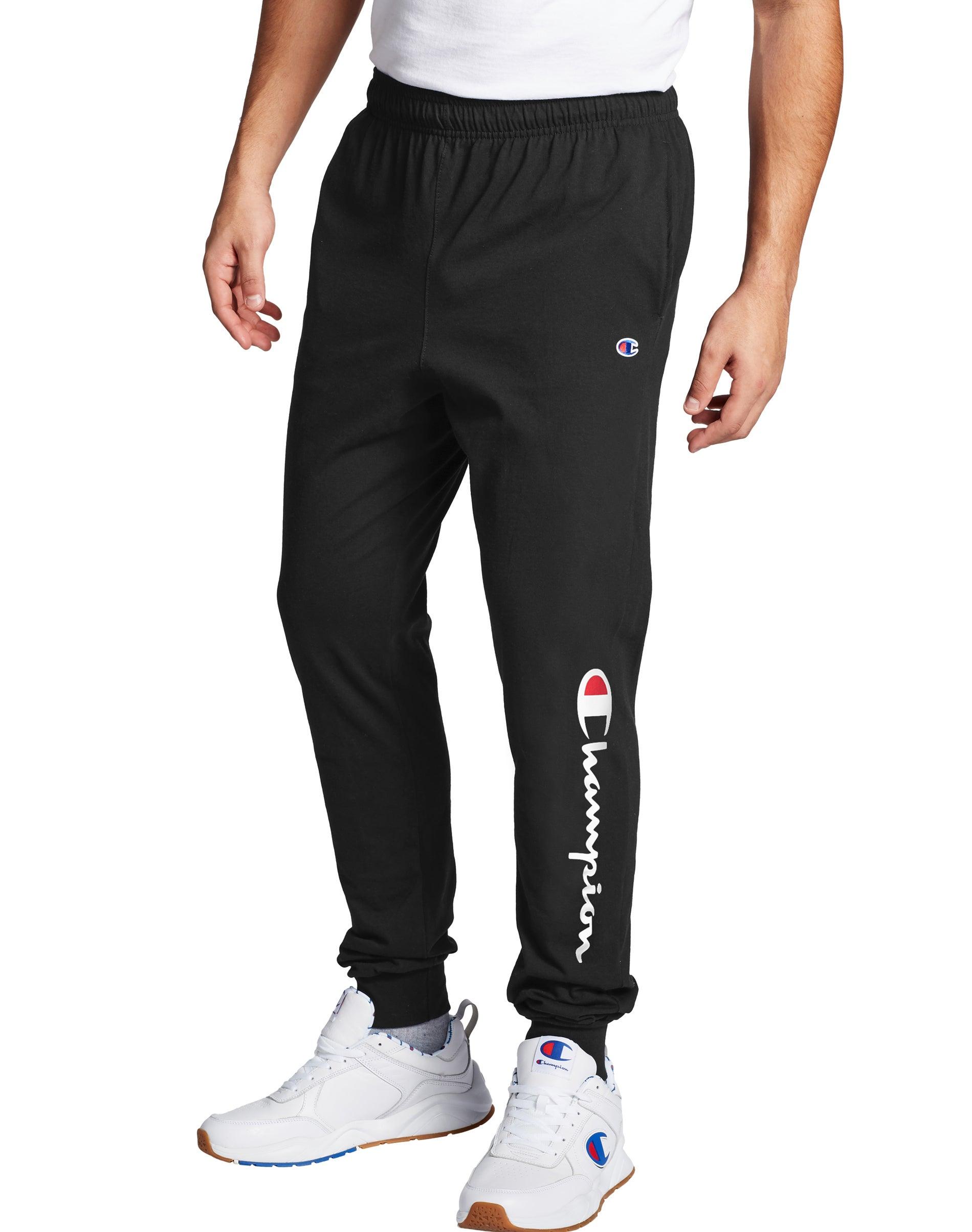 Champion Cotton Athletics Classic Jersey Joggers in Black for Men - Lyst