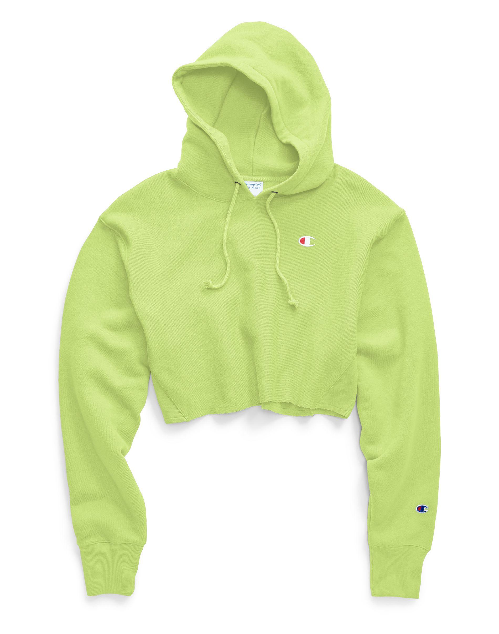 green cropped champion hoodie