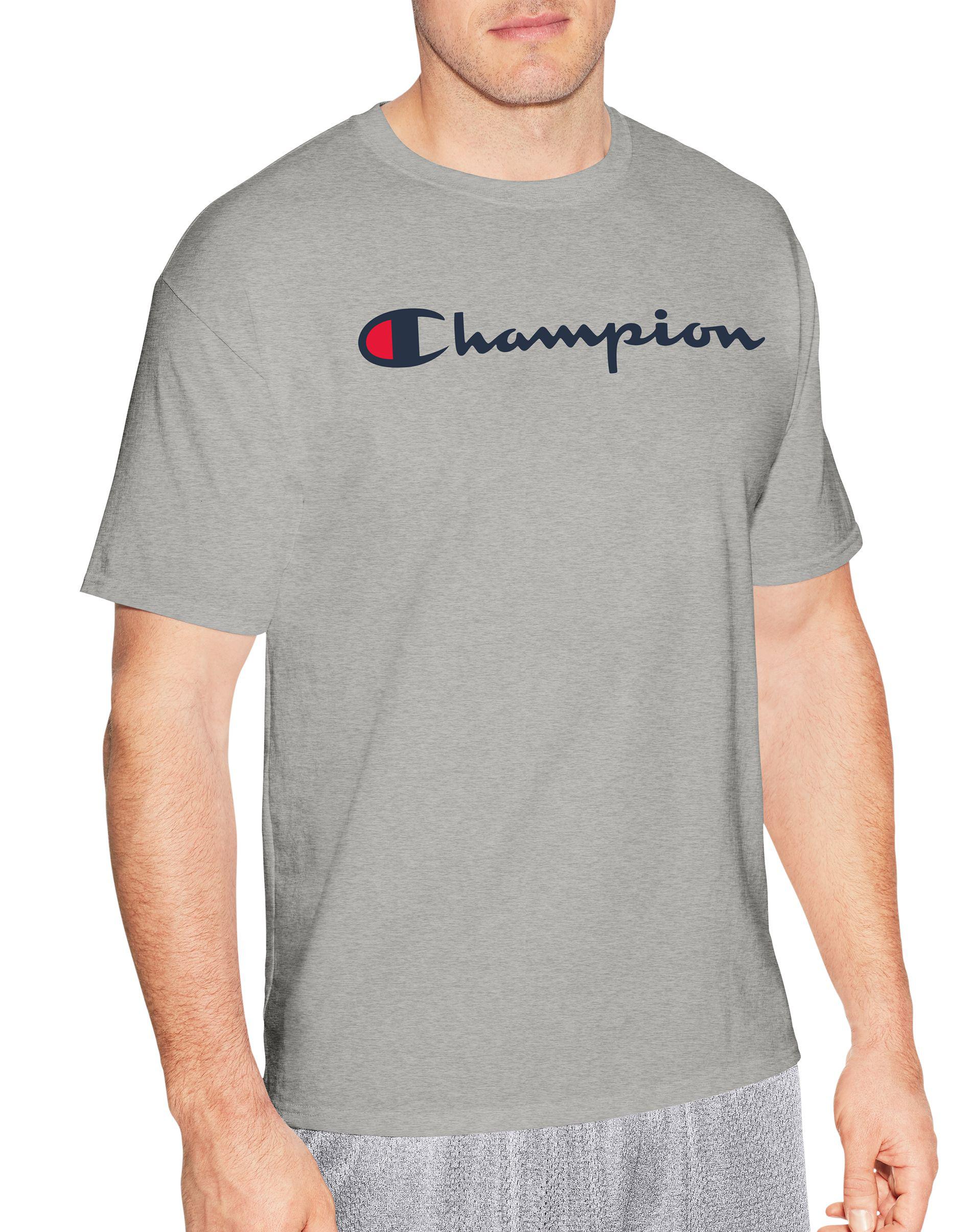 champion men's cotton script logo tee