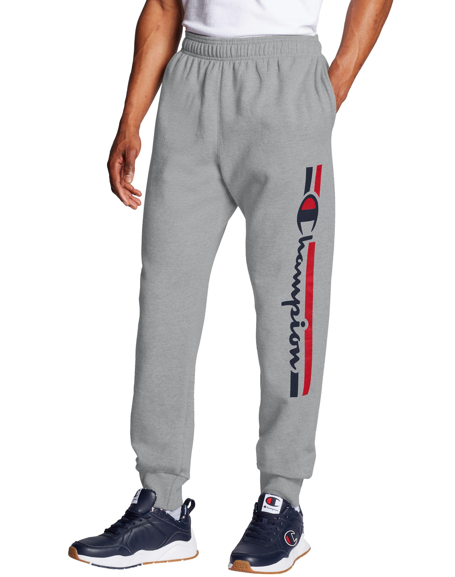 Champion PowerblendÂ® Fleece Joggers, Vertical Logo in Gray for Men - Lyst