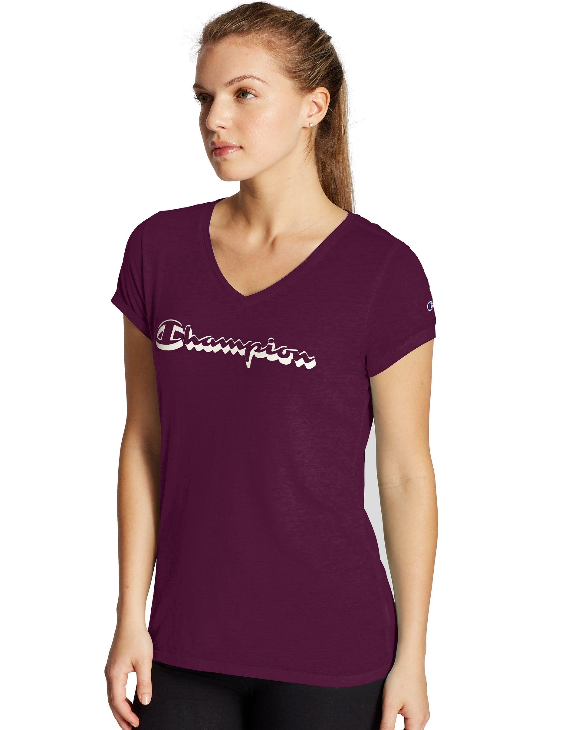 black and purple champion shirt
