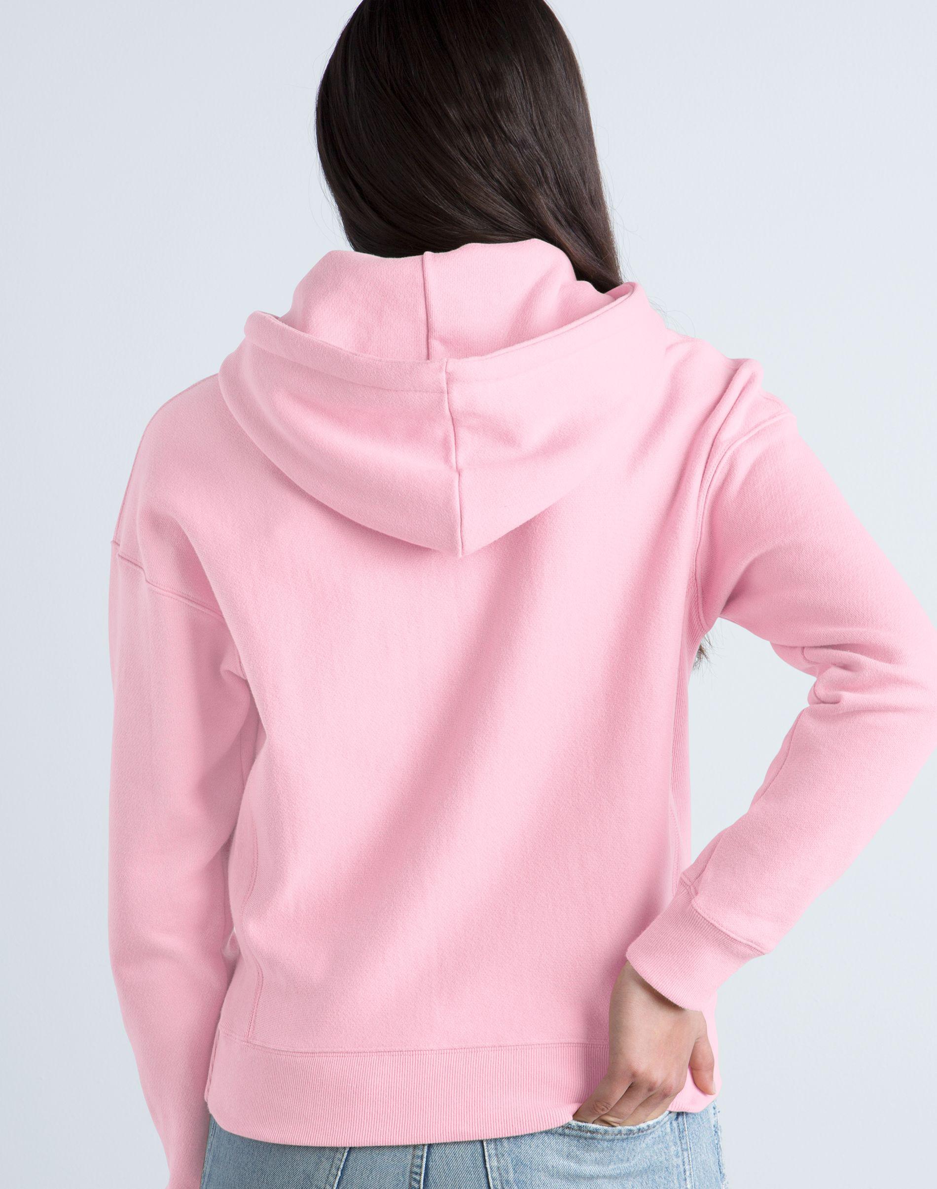 champion reverse weave chain stitch logo dusted blue womens hoodie