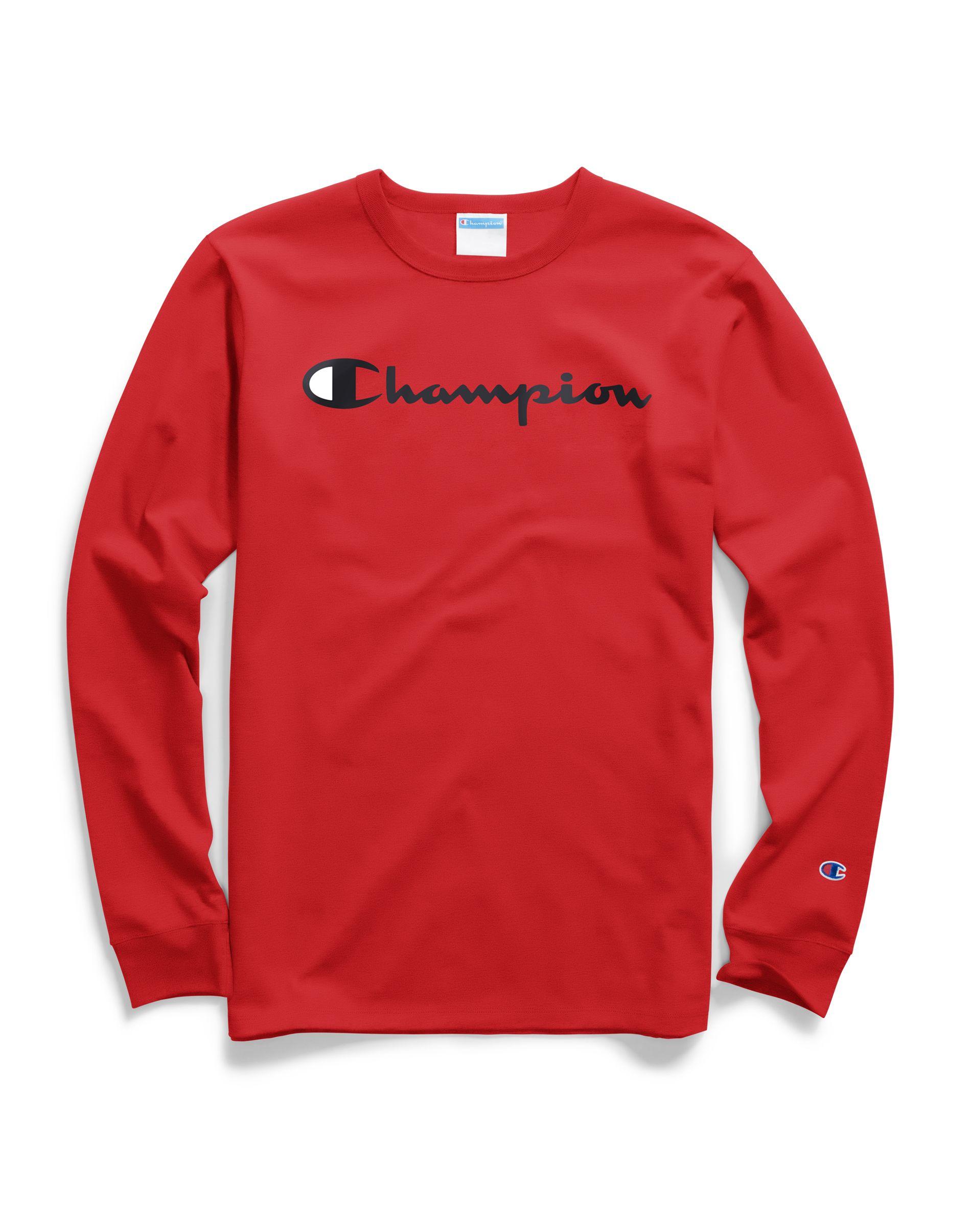 champion red long sleeve shirt