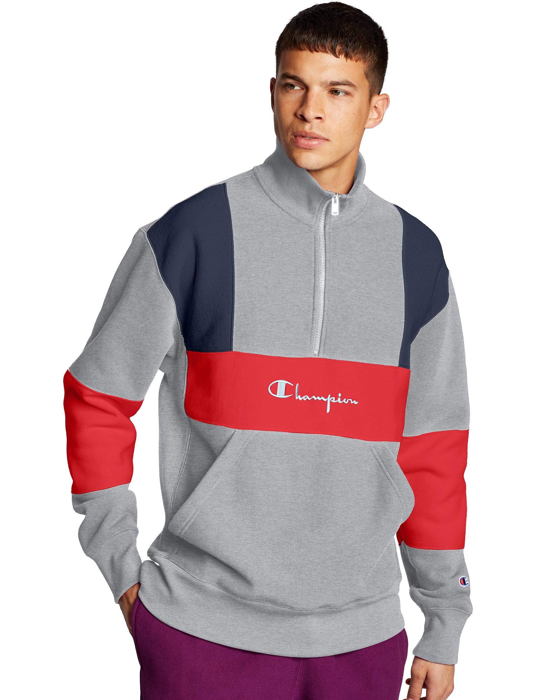 Download Champion Cotton Champion Reverse Weave Colorblock Half-zip ...