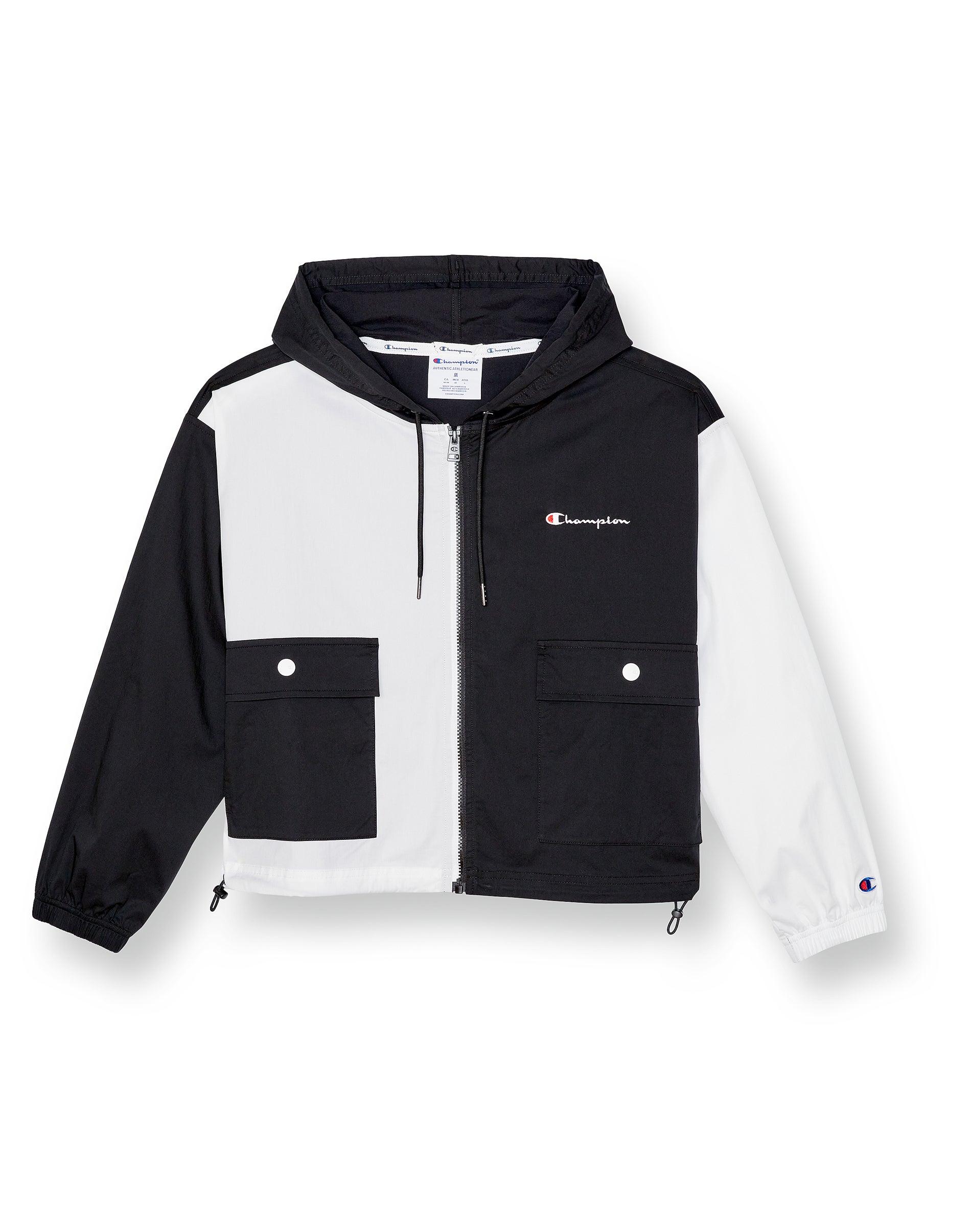 Champion Cotton Colorblock Utility Full Zip Jacket in Black/White (Black) |  Lyst