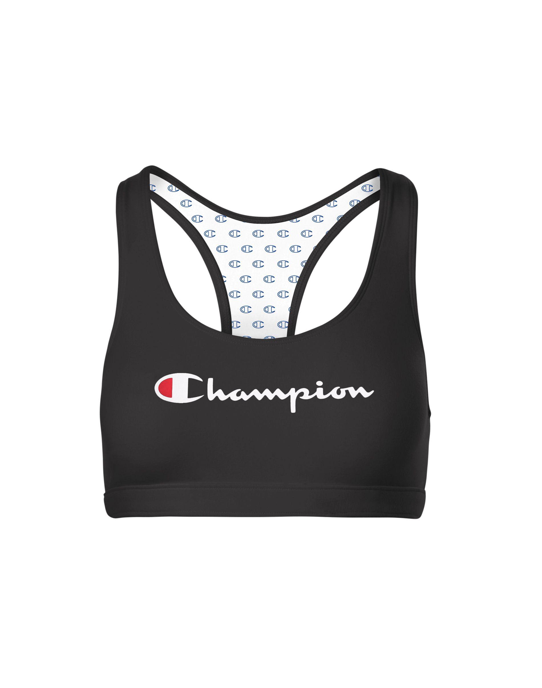Champion Cotton Lifetm The 029 Reissue Sports Bra, Script Logo in Black