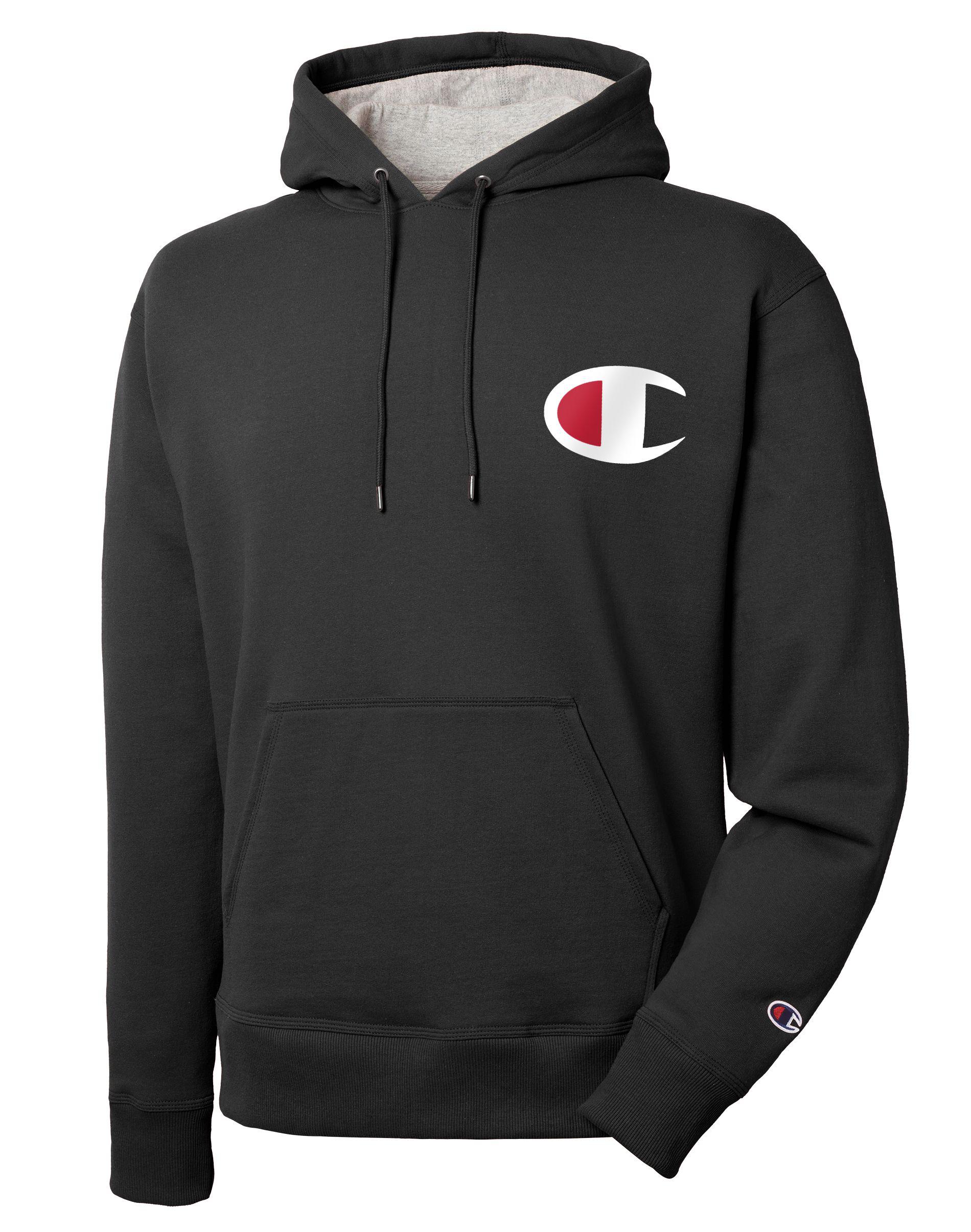white champion hoodie with big c