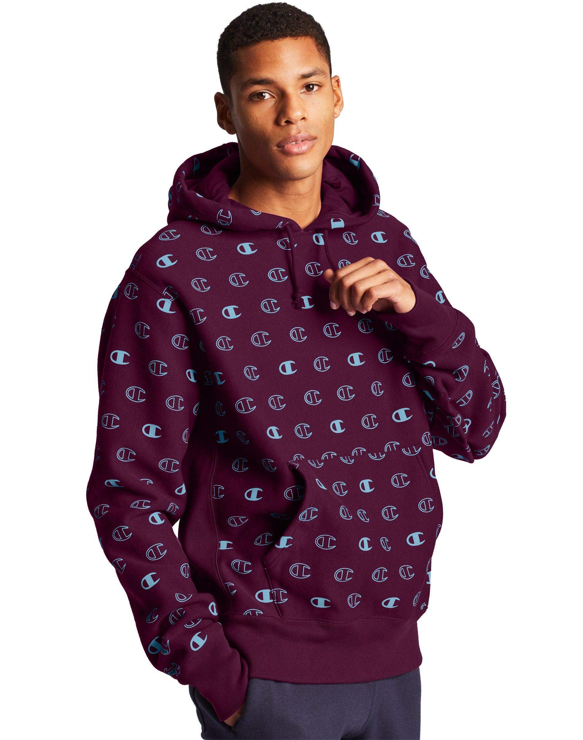 Champion Fleece Allover Logo Purple Mens Hoodie for Men - Lyst