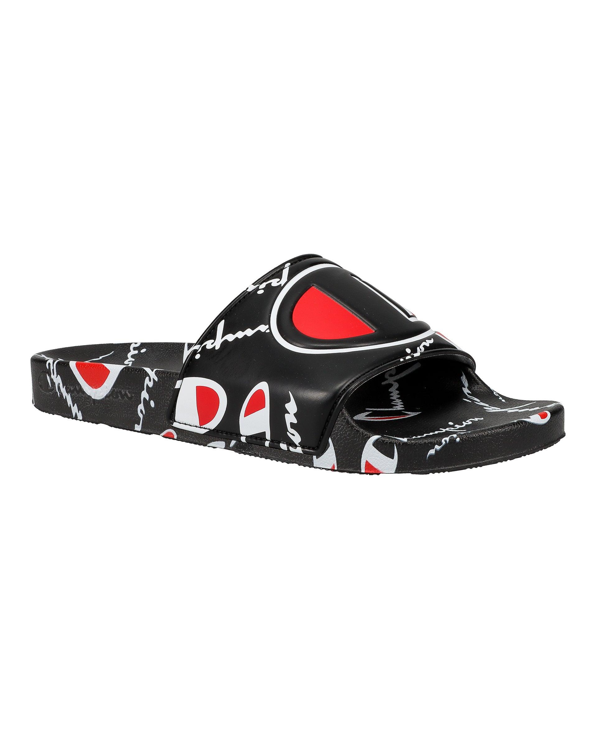 red and black champion slides