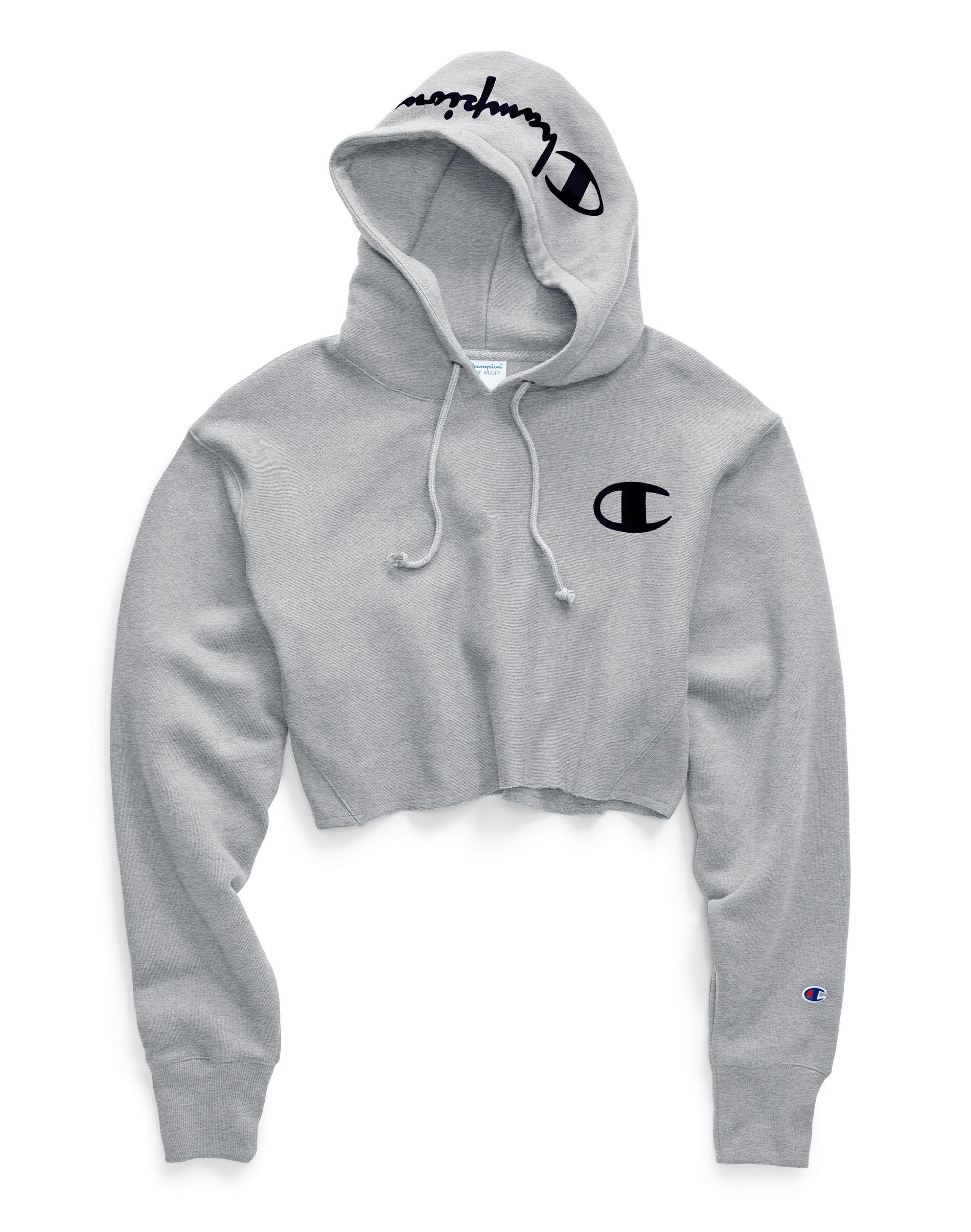 champion grey cropped sweatshirt