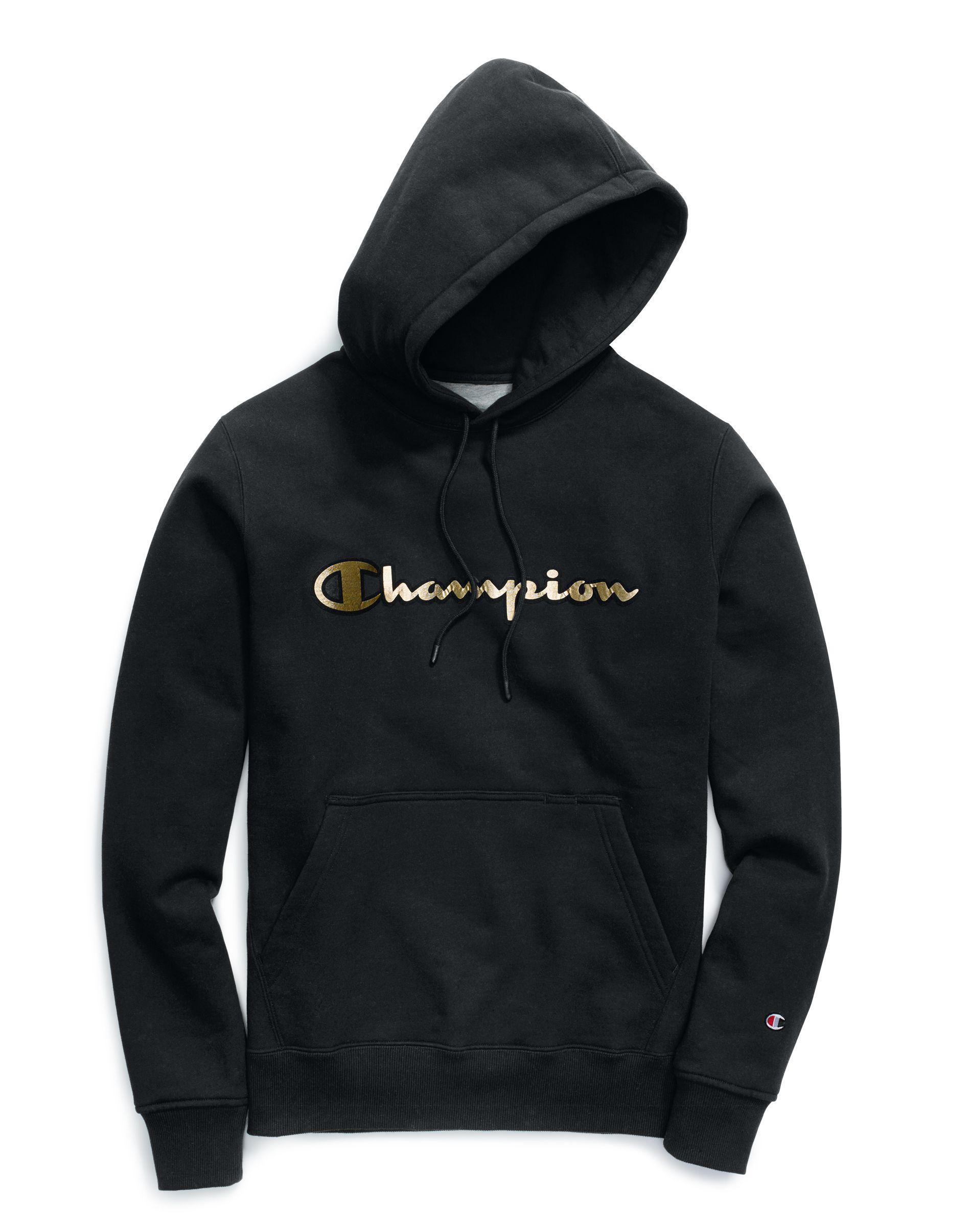 champion hoodie gold and black