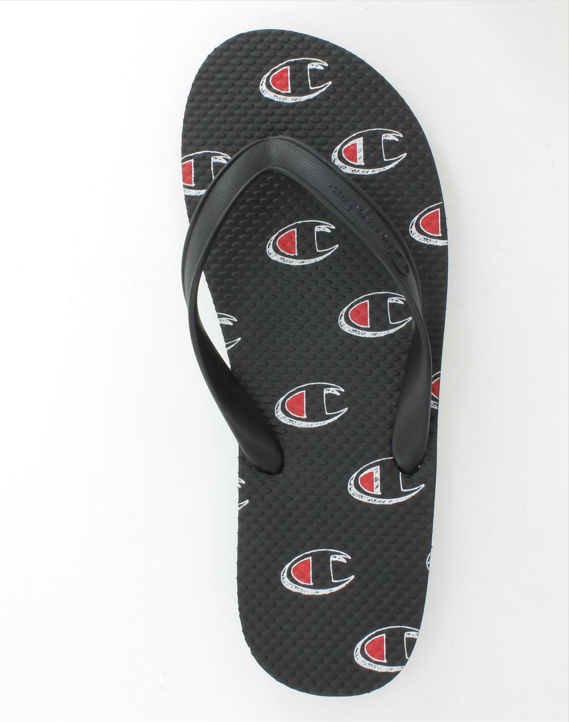 Champion Synthetic Lifetm Flip Flops Allover C Logo, Black for Men - Lyst