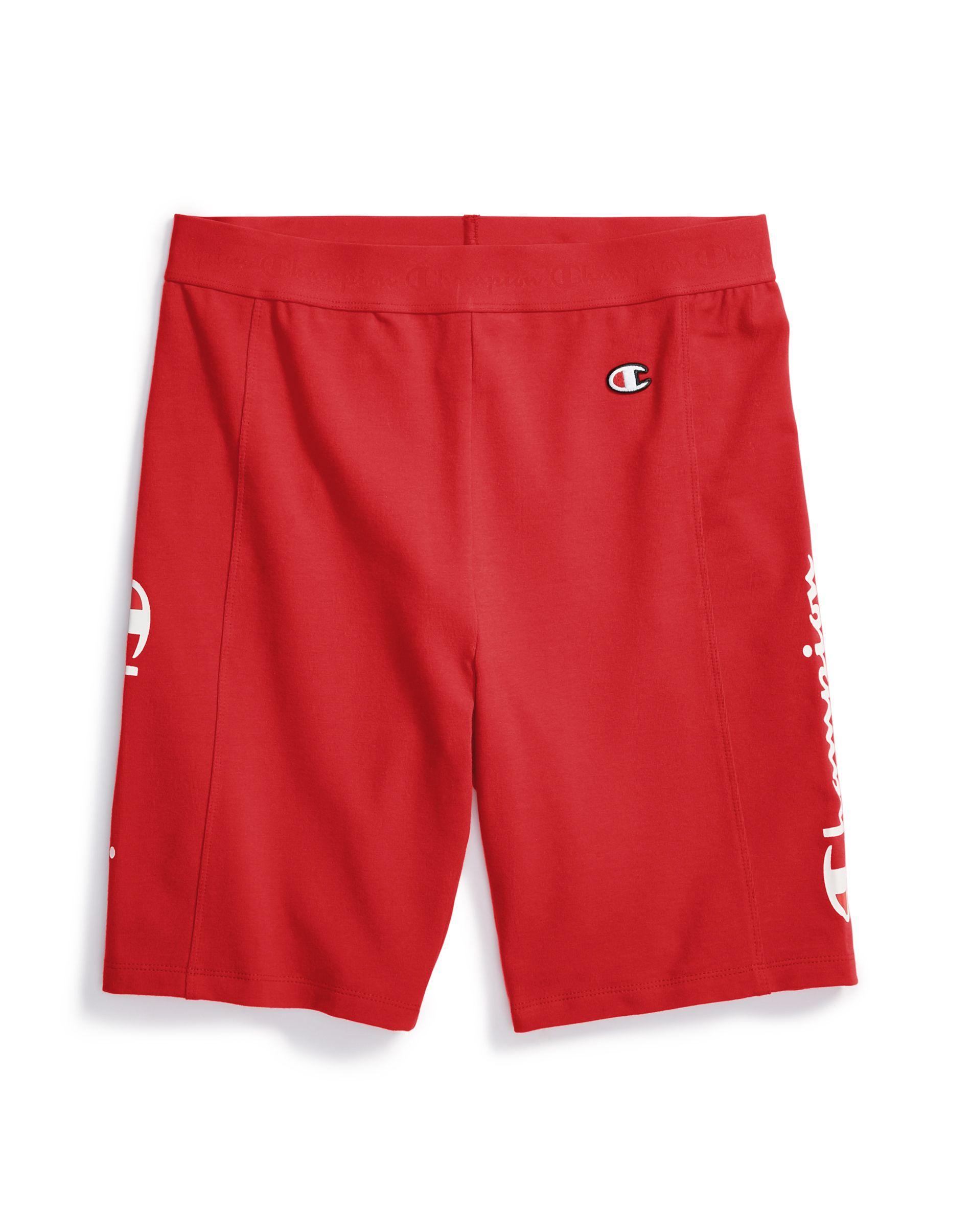 red champion biker shorts