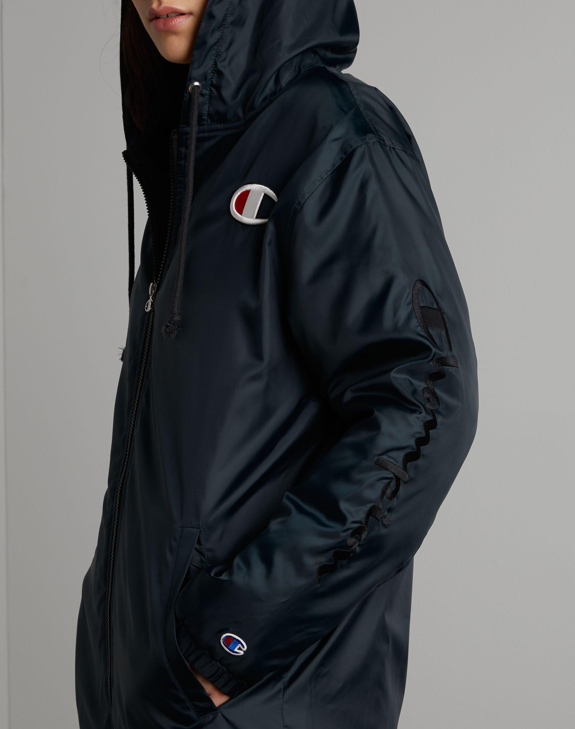 champion lined black coaches jacket