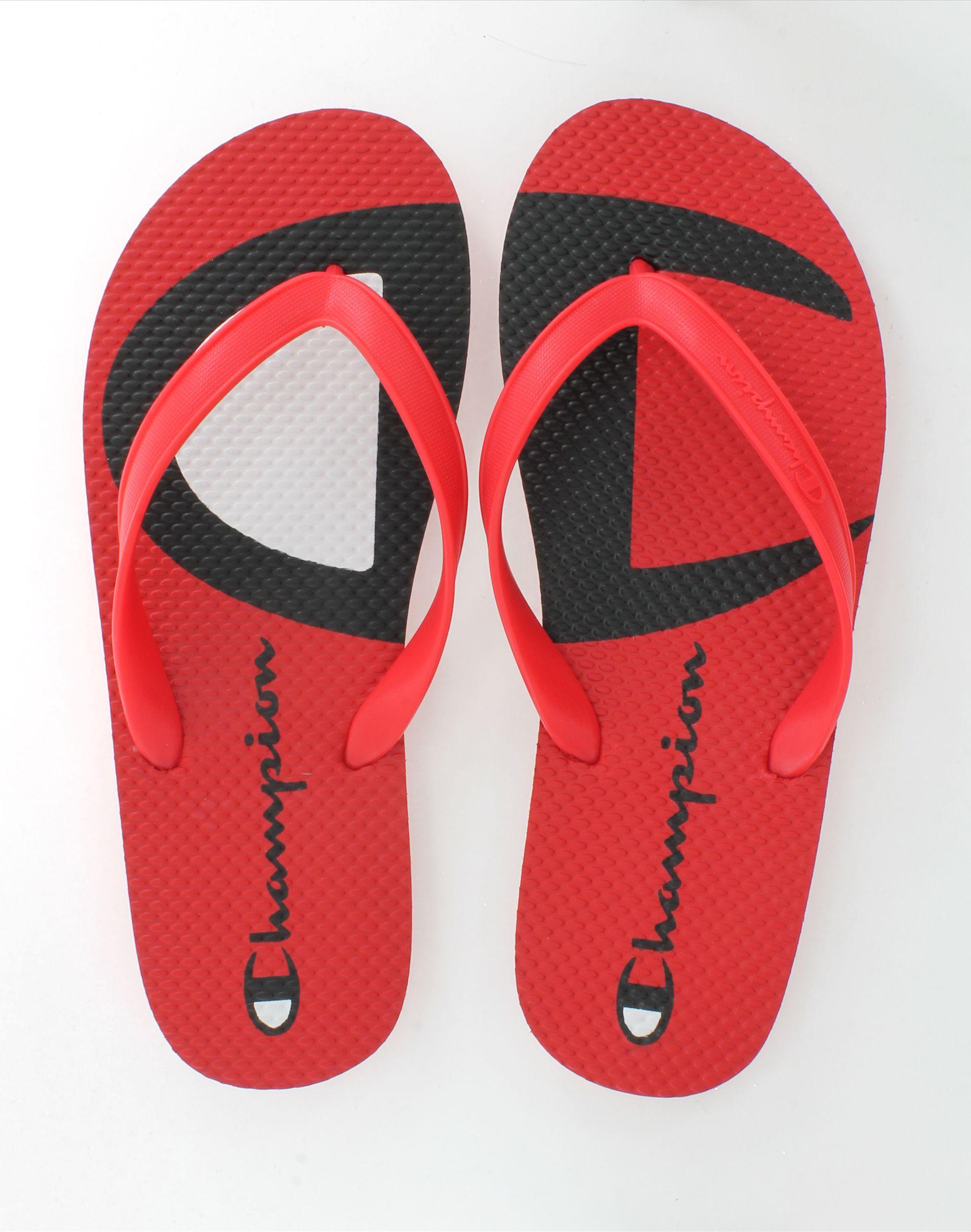 champion flip flops red