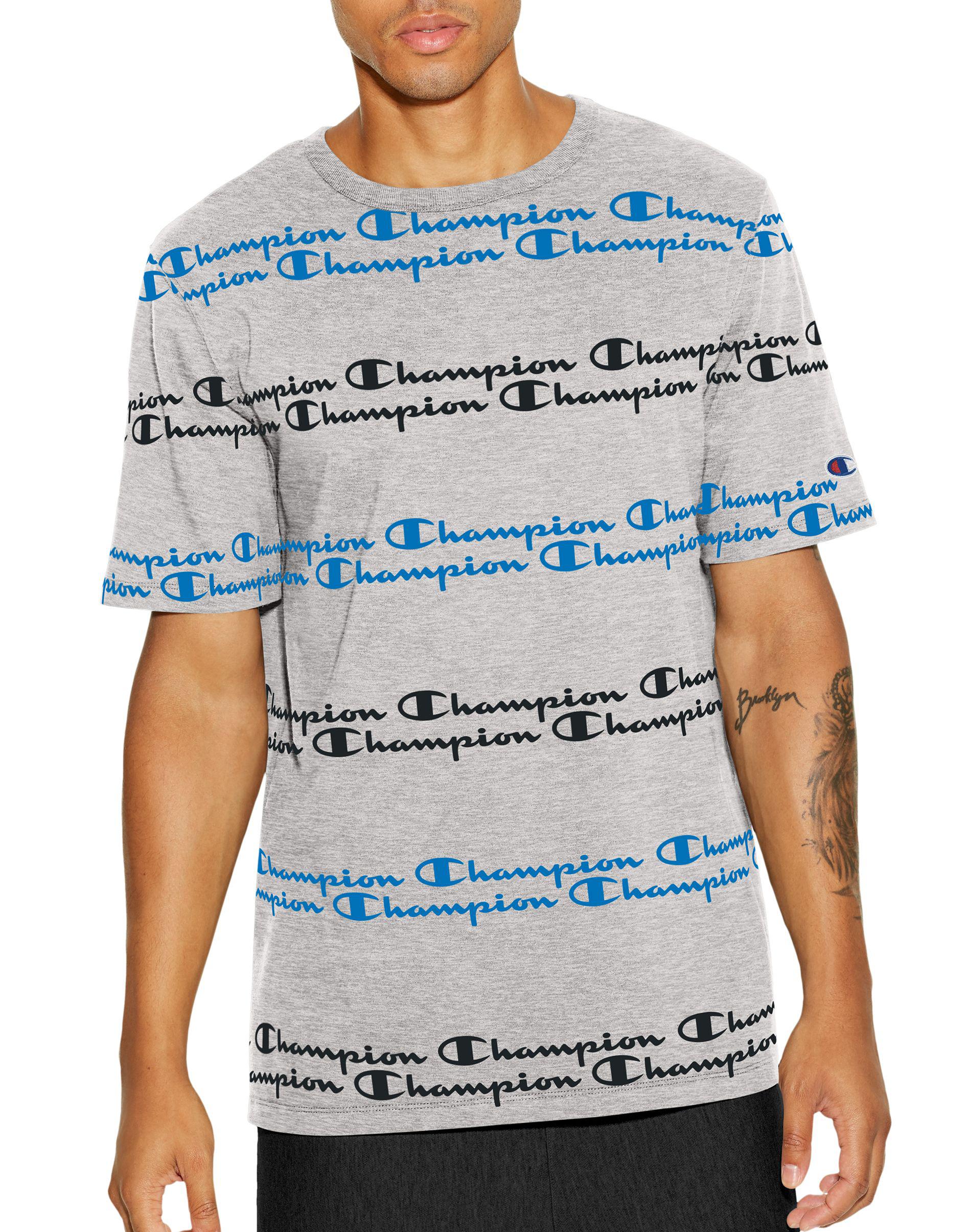 champion all over script tee