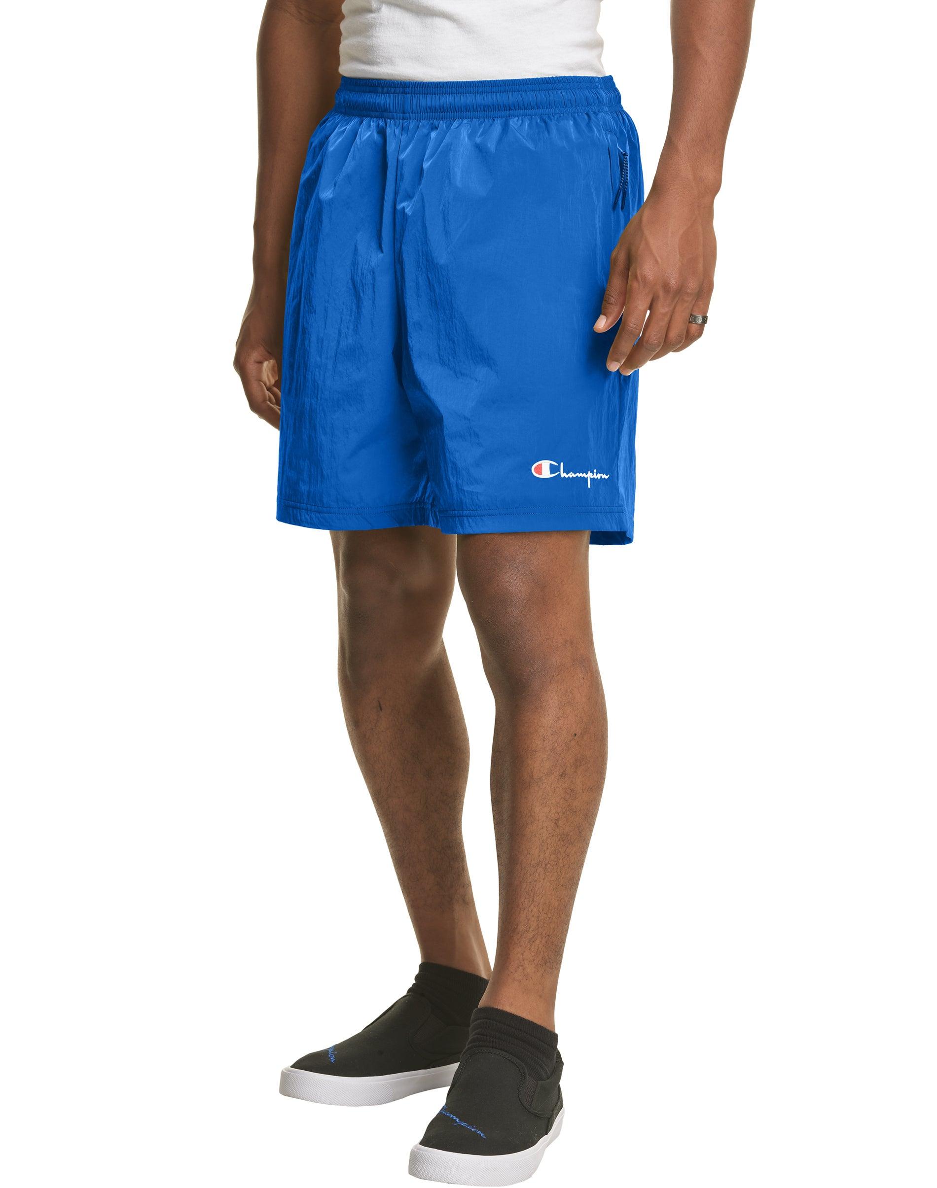blue nylon shorts