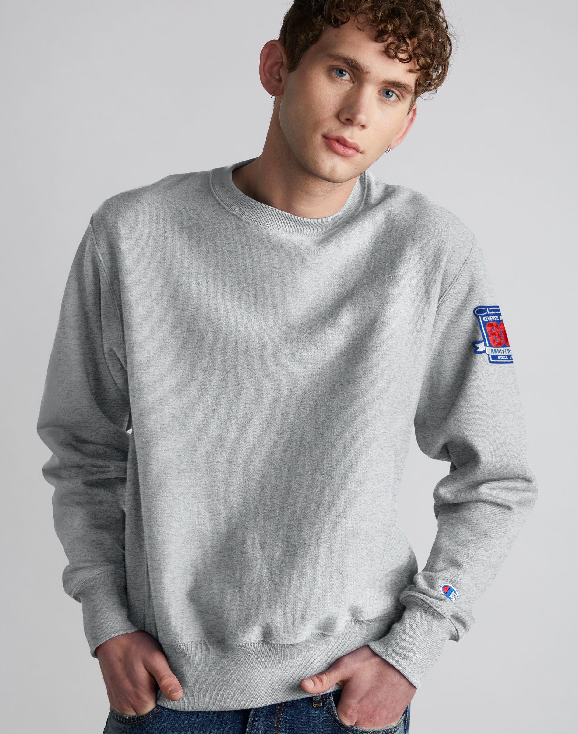 champion reverse weave crew black