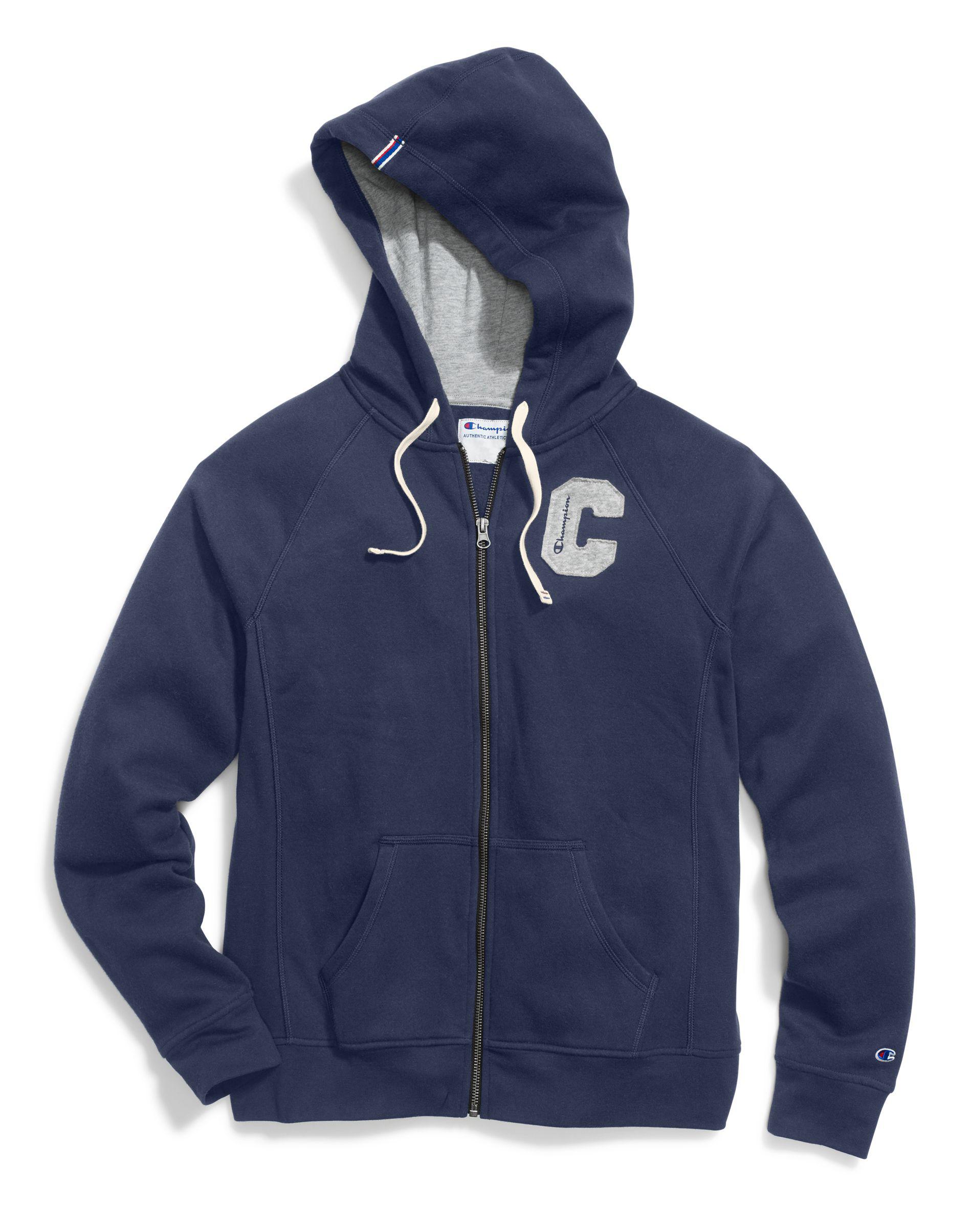 Champion Plus Heritage Fleece Zip Hoodie, Block C in Blue - Lyst