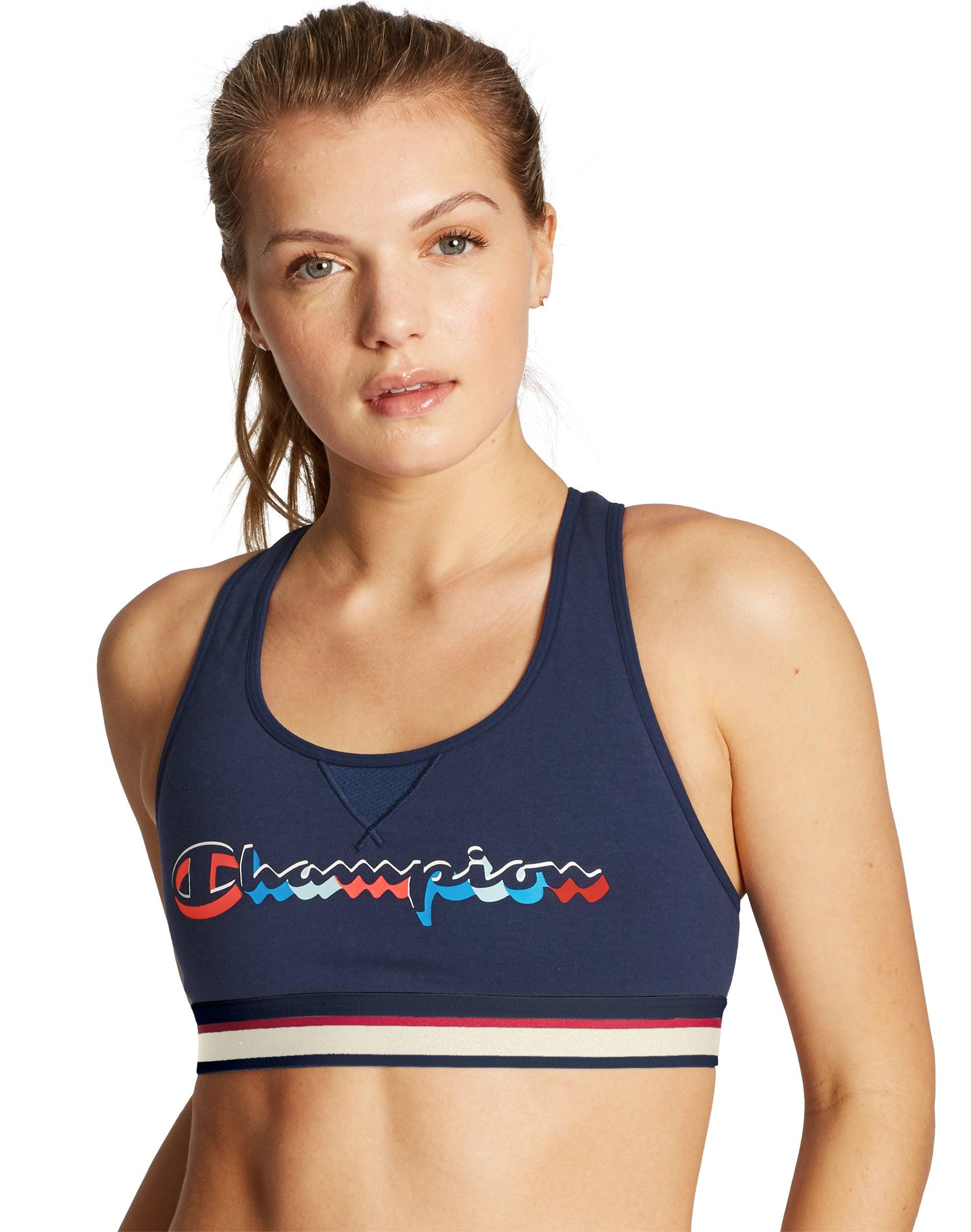 Champion Cotton Athletics The Authentic Sports Bra in Blue Lyst