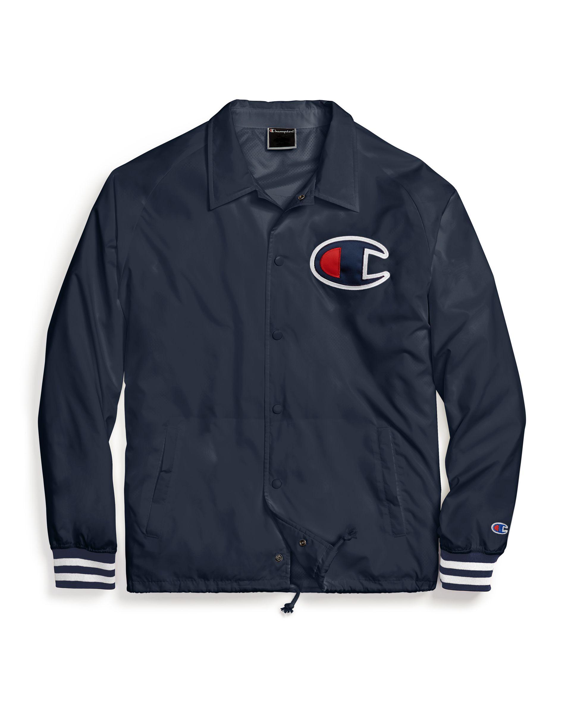 Champion Life® Satin Coaches Jacket, Big C Logo in Navy (Blue) for Men ...