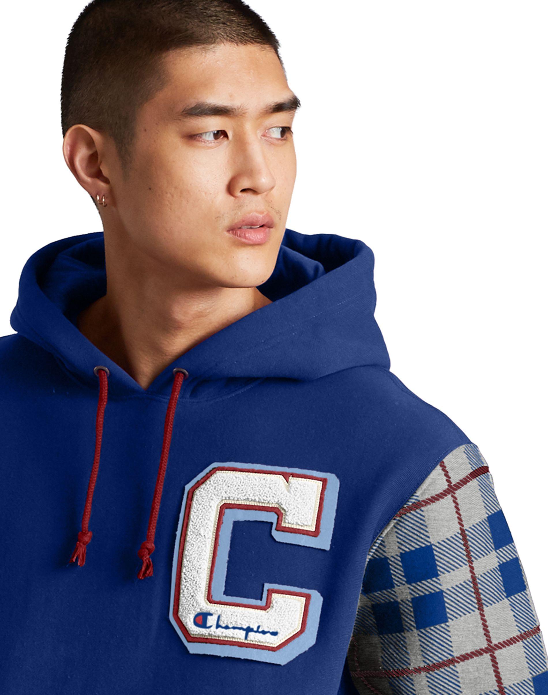 champion plaid reverse weave hoodie 