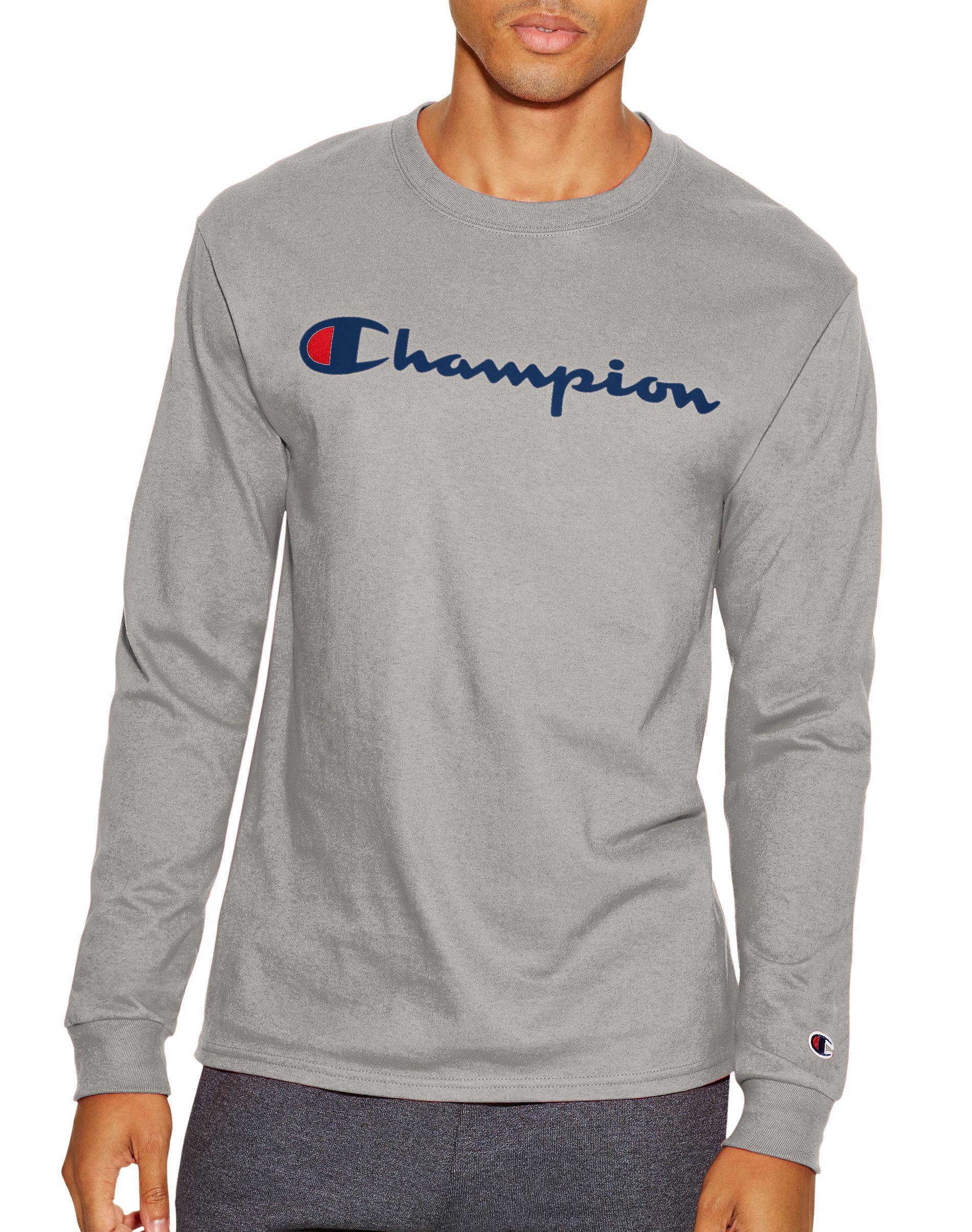 champion long sleeve shirt grey