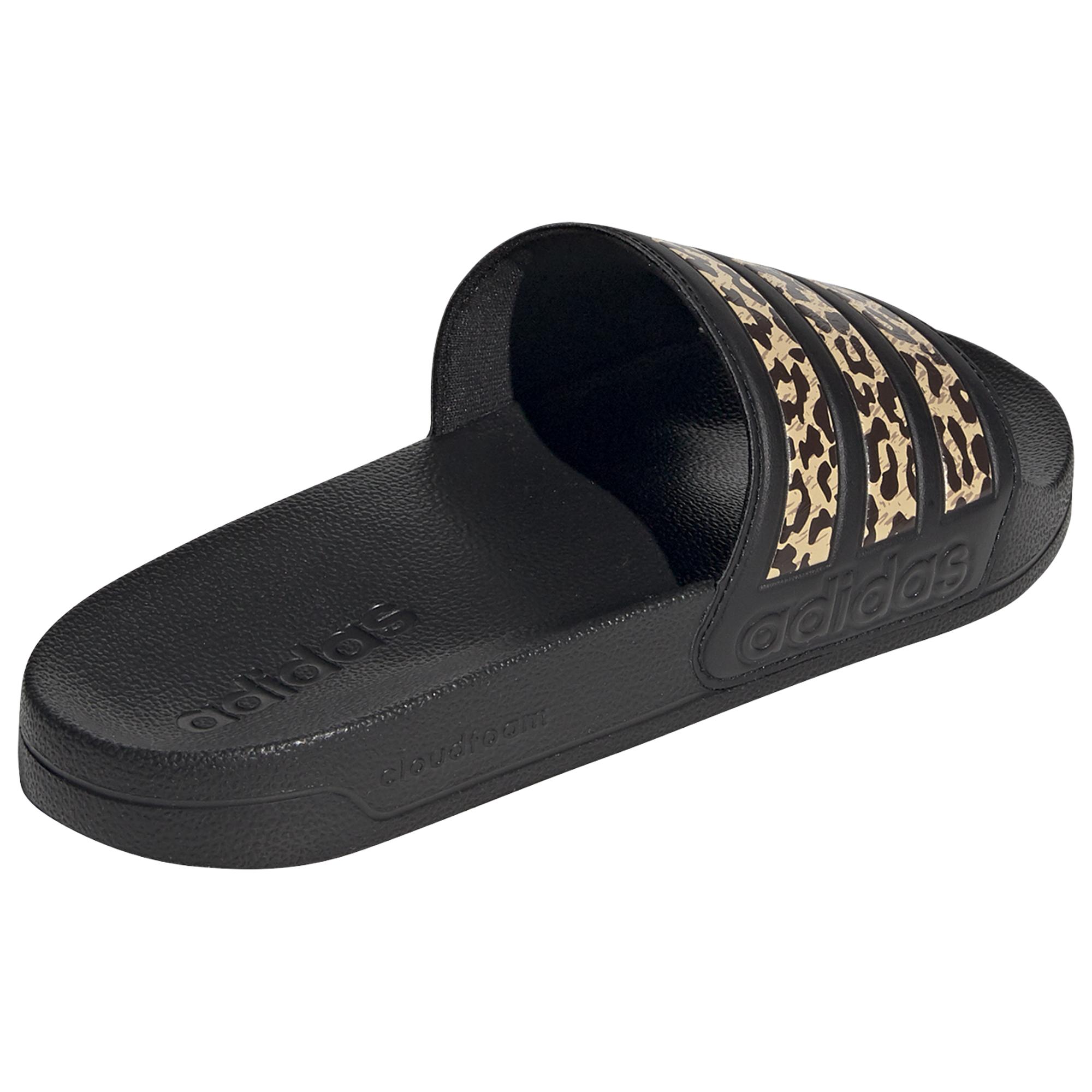 adidas adilette shower slides women's leopard