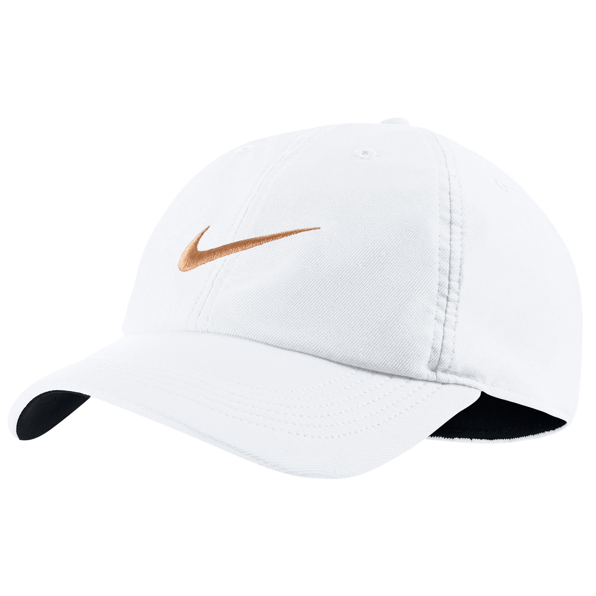white and gold nike hat