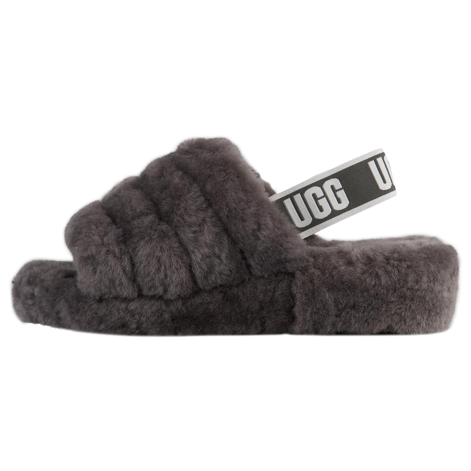 gray ugg slides