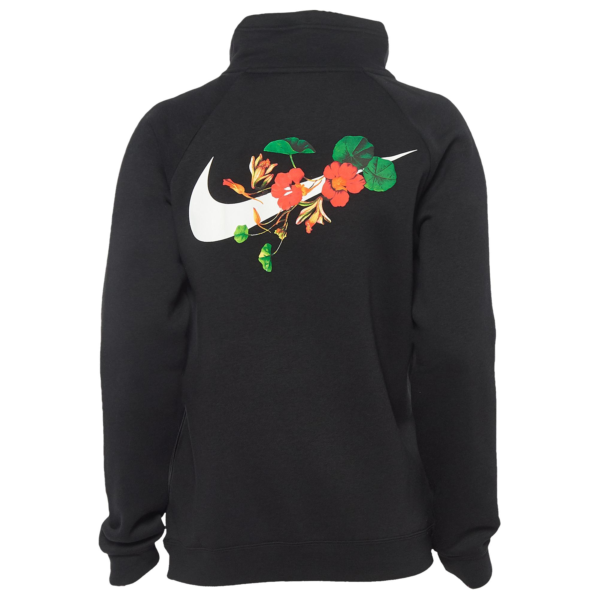 Nike Fleece Ultra Femme 1/2 Zip Hoodie Sweatshirt in Black/White Floral  (Black) | Lyst