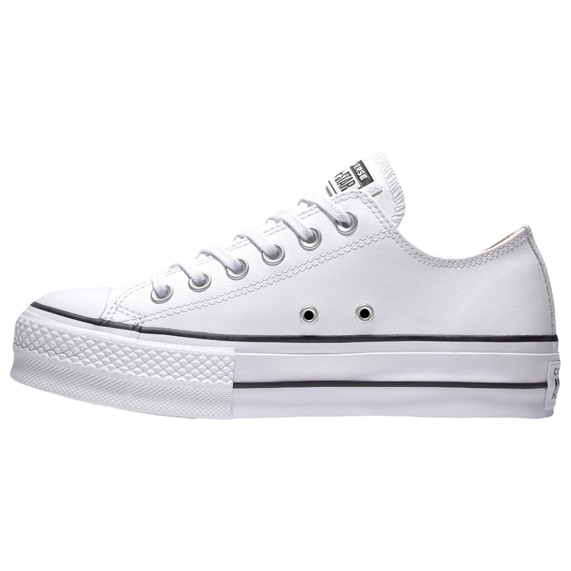 Converse All Star Lift Ox Leather Low - Shoes in White/Black (White) - Lyst
