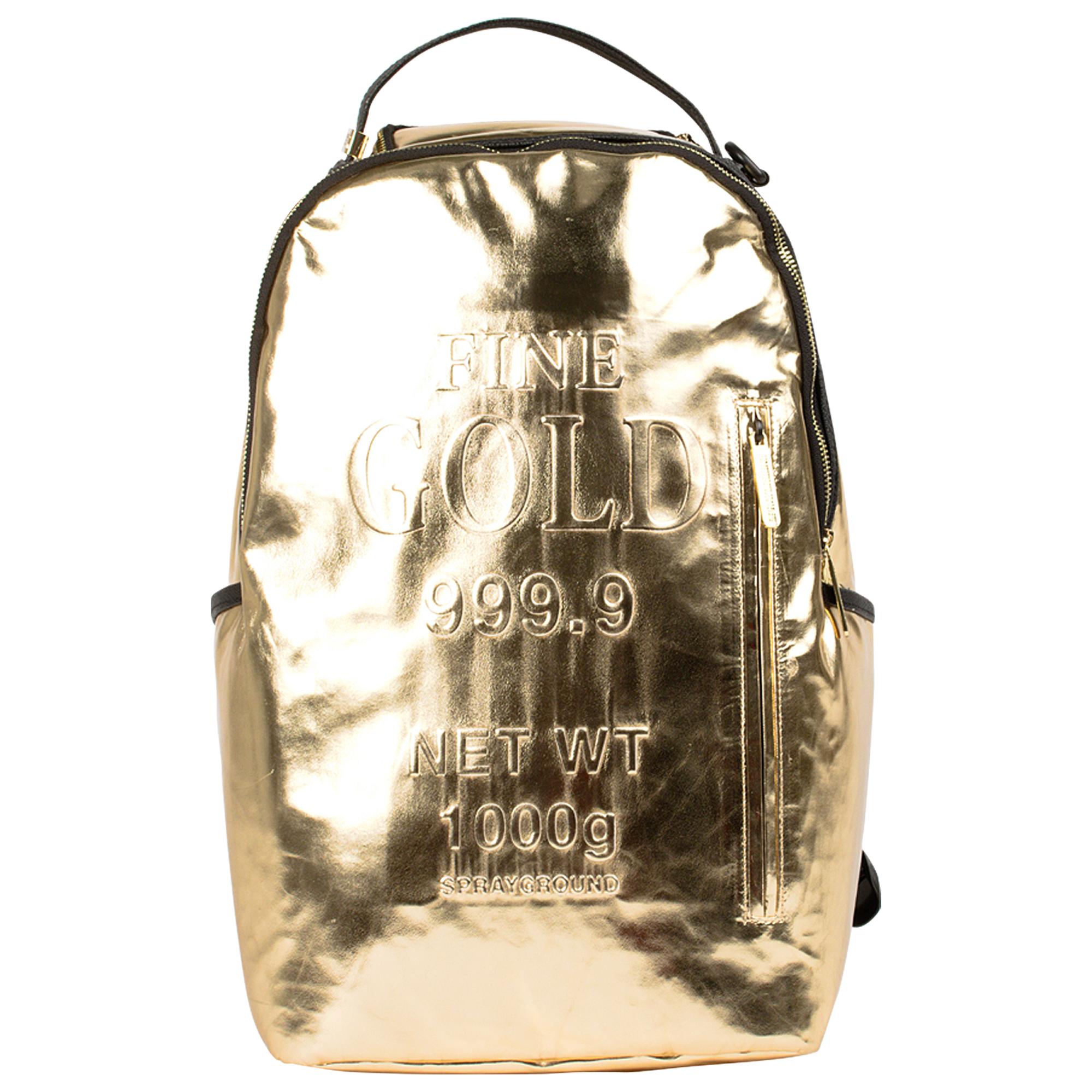 sprayground gold backpack
