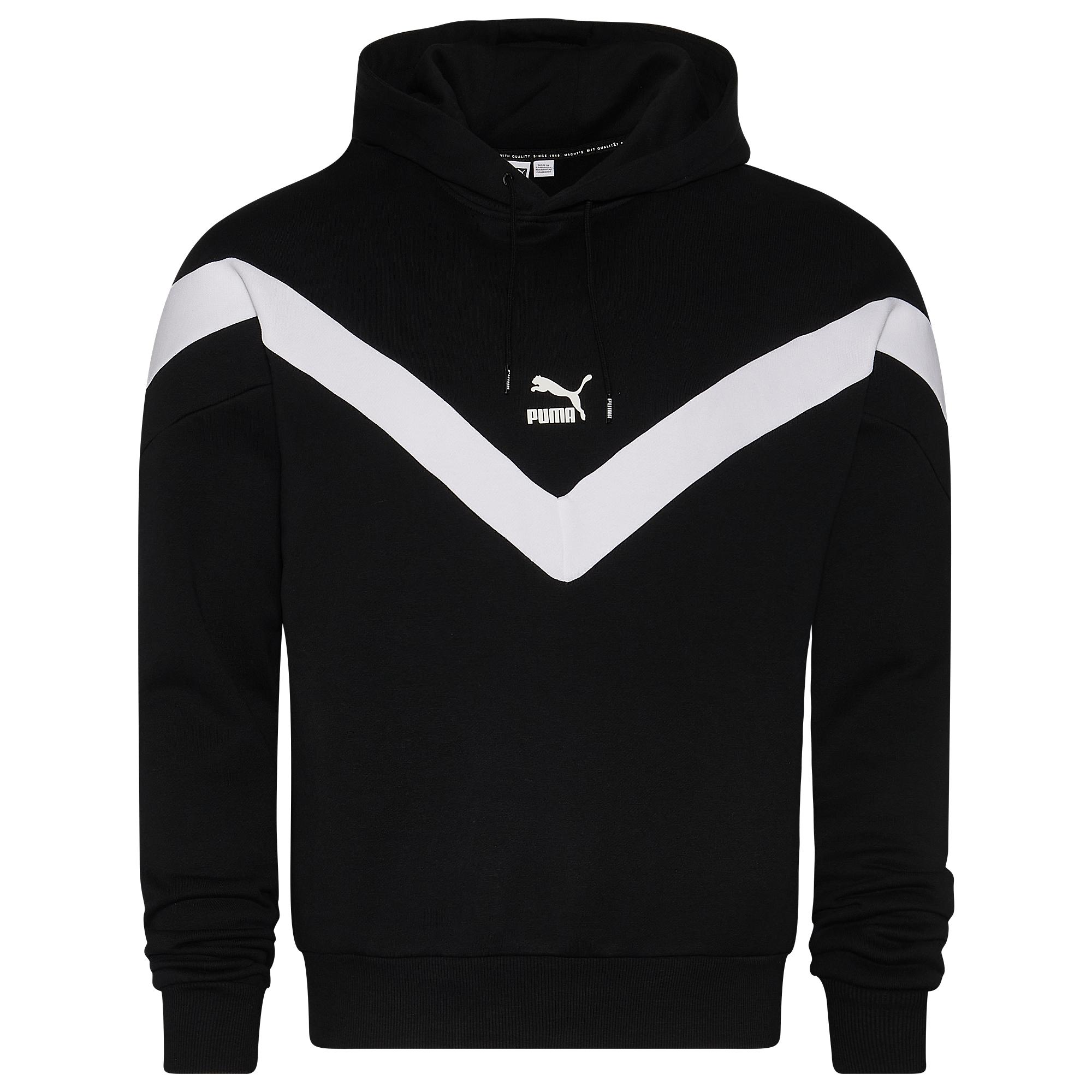 PUMA Cotton Iconic Hoodie in Black/White (Black) for Men - Lyst