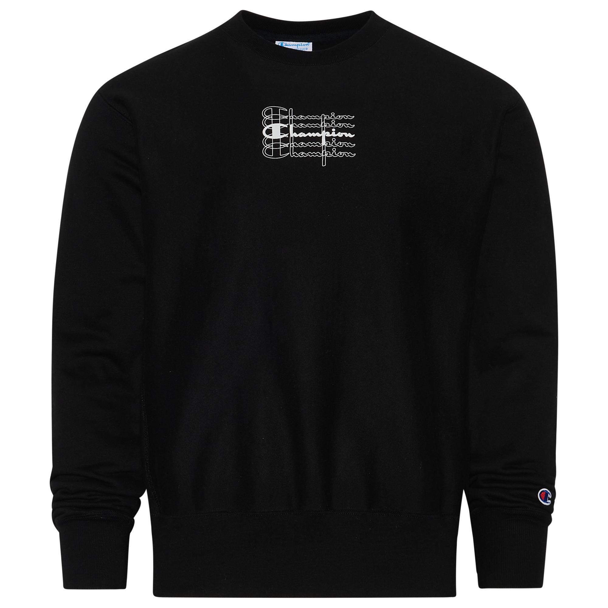 Champion Cotton Vintage Crew Sweater in Black/White (Black) for Men - Lyst