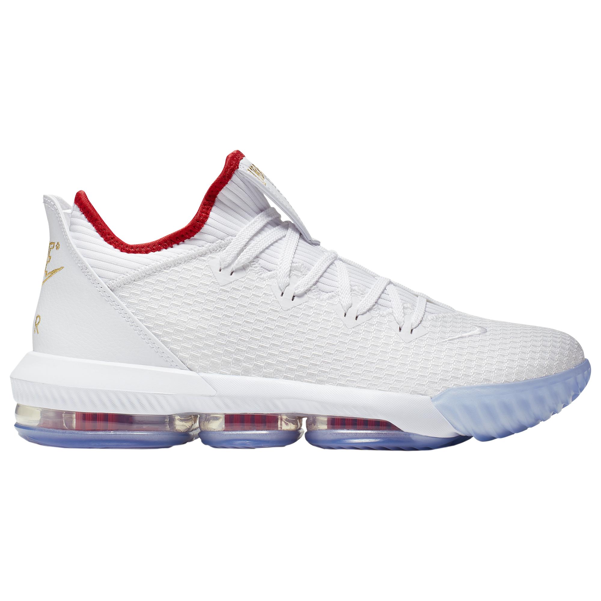 Nike Lebron 16 Low Basketball Shoes in White/Black Red Metallic Gold  (White) for Men | Lyst