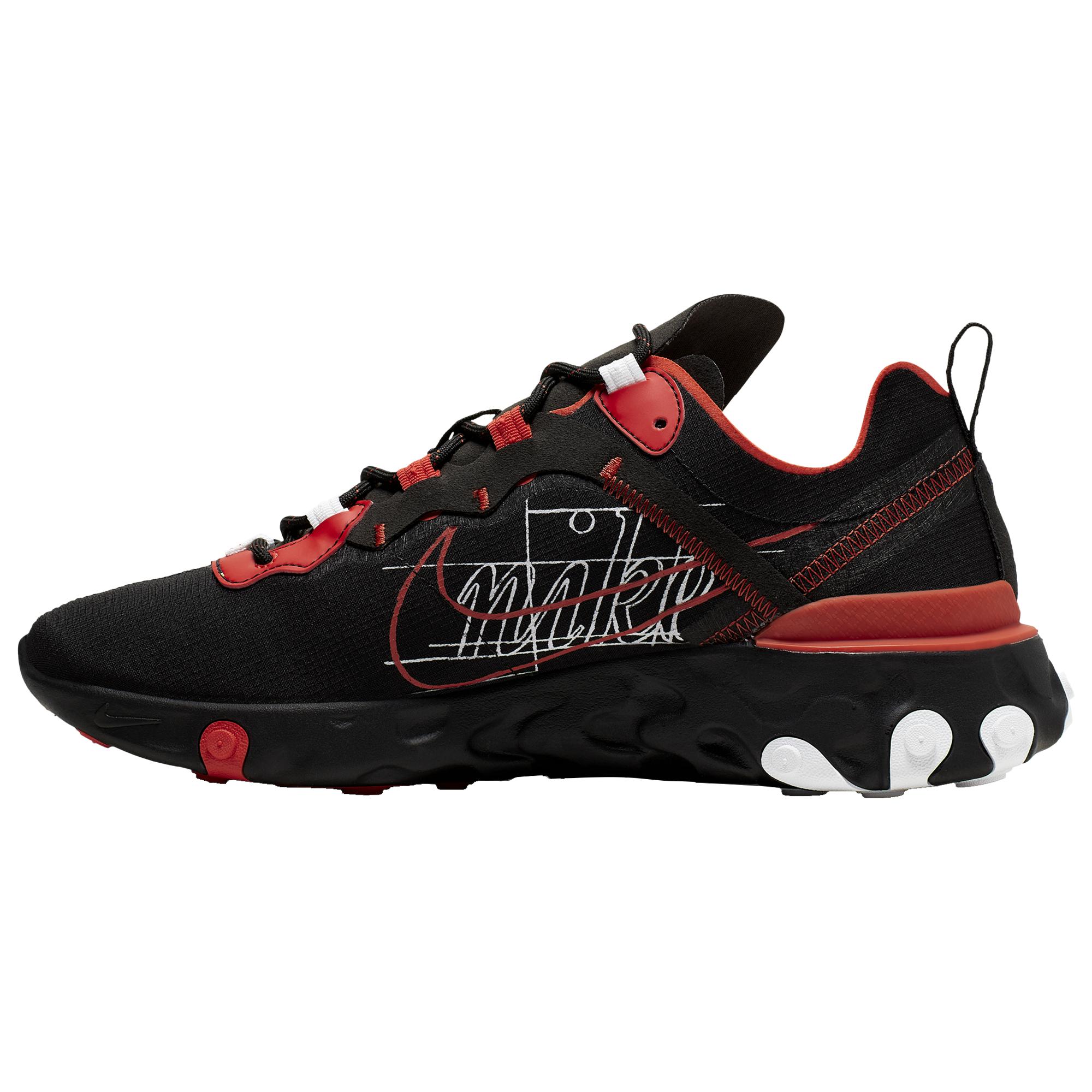 react element 55 trainers black white