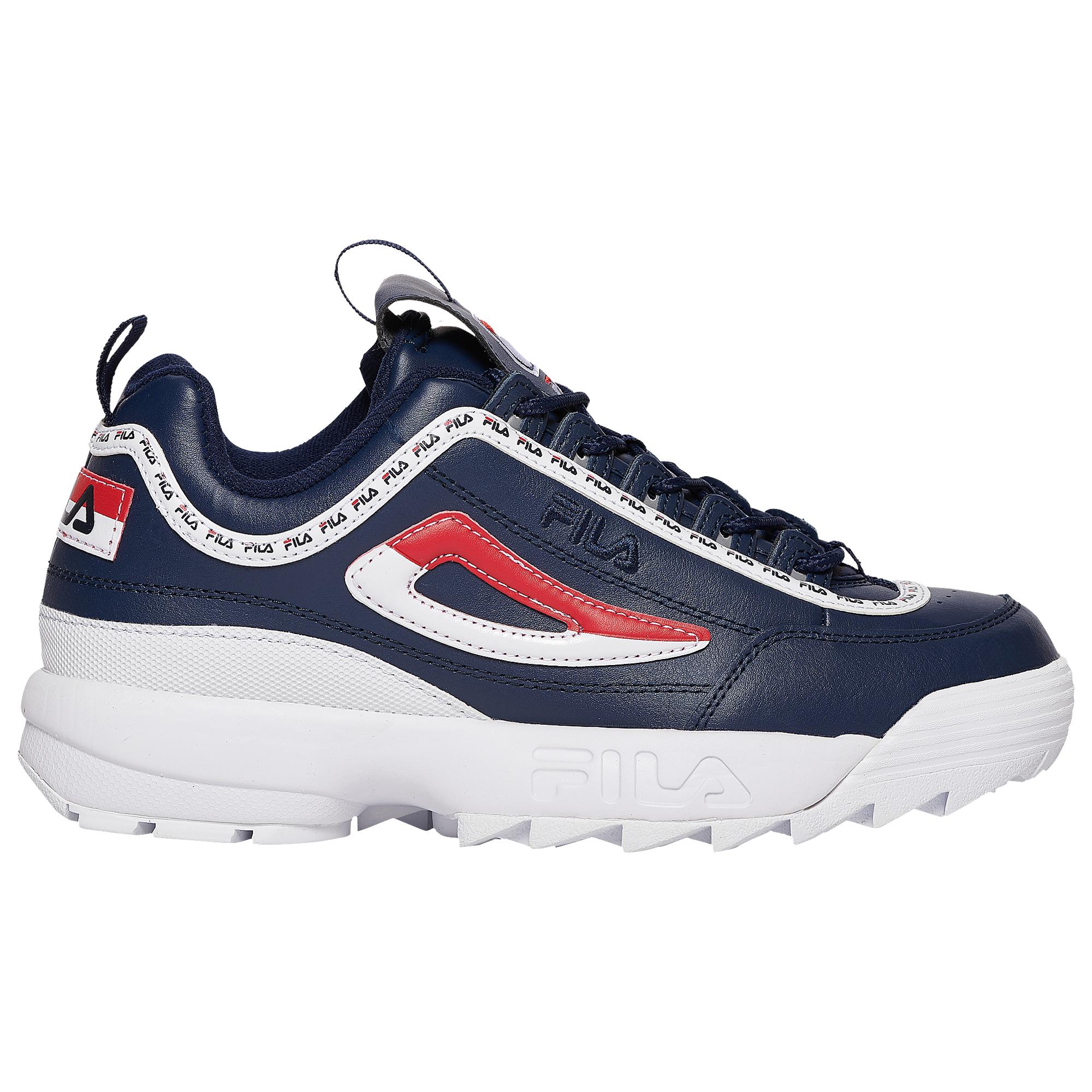 blue and red fila shoes