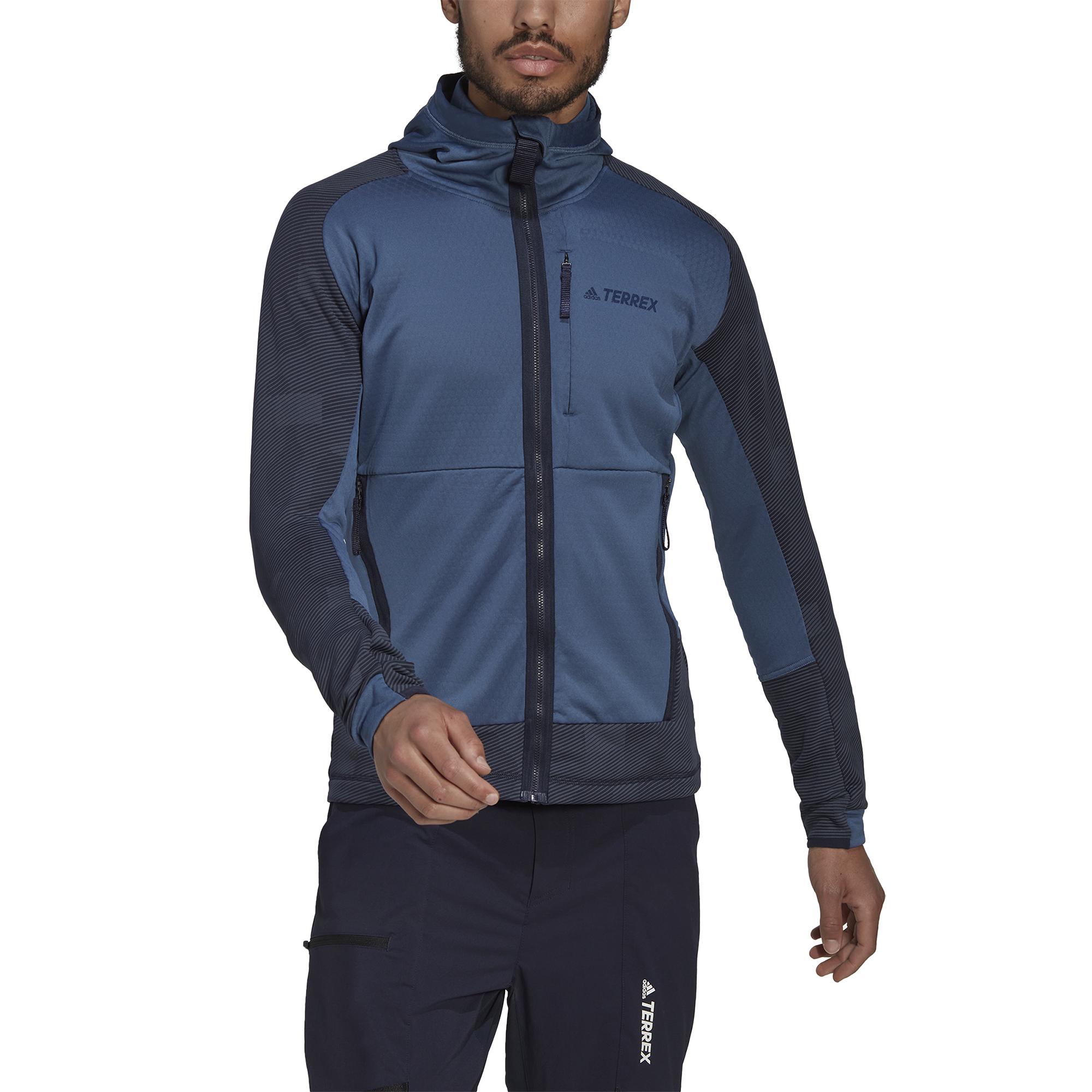 adidas Fleece Terrex Tech Flooce Hooded Hiking Jacket in Blue for Men ...