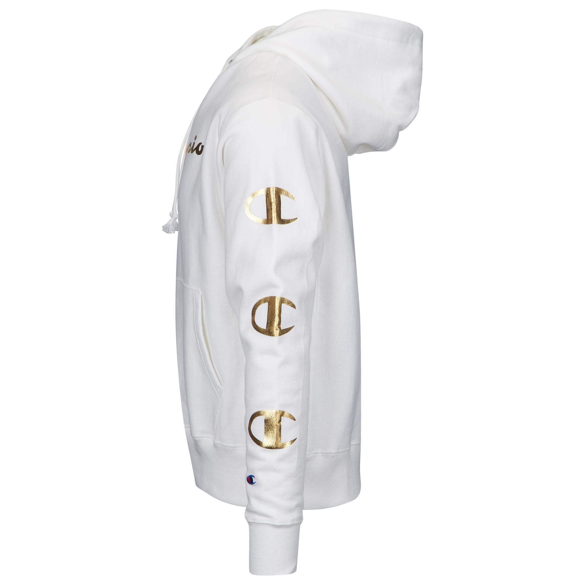 champion script hoodie gold