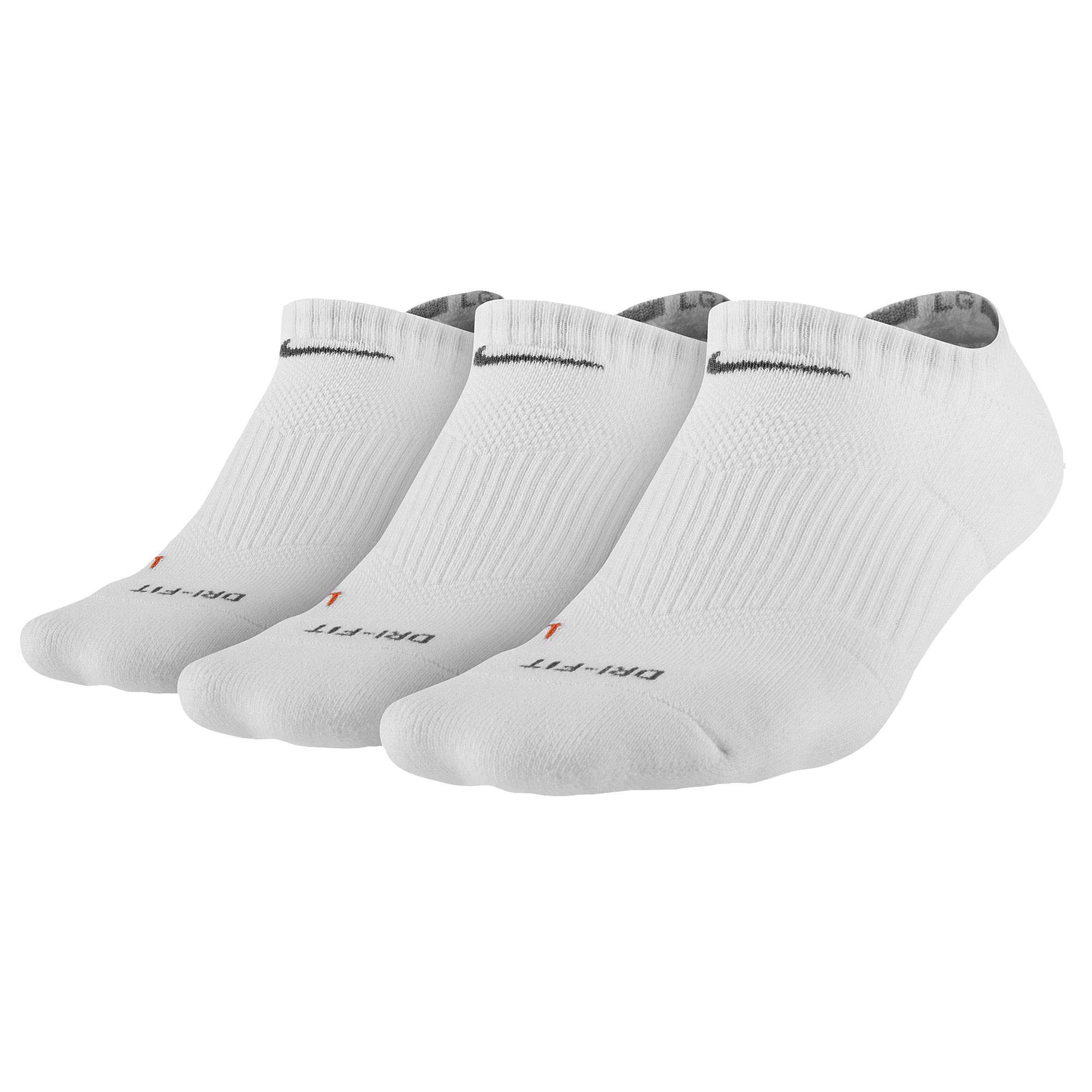 Nike Synthetic 3pk Dri-fit 1/2 Cushion No Show Socks in White for Men | Lyst