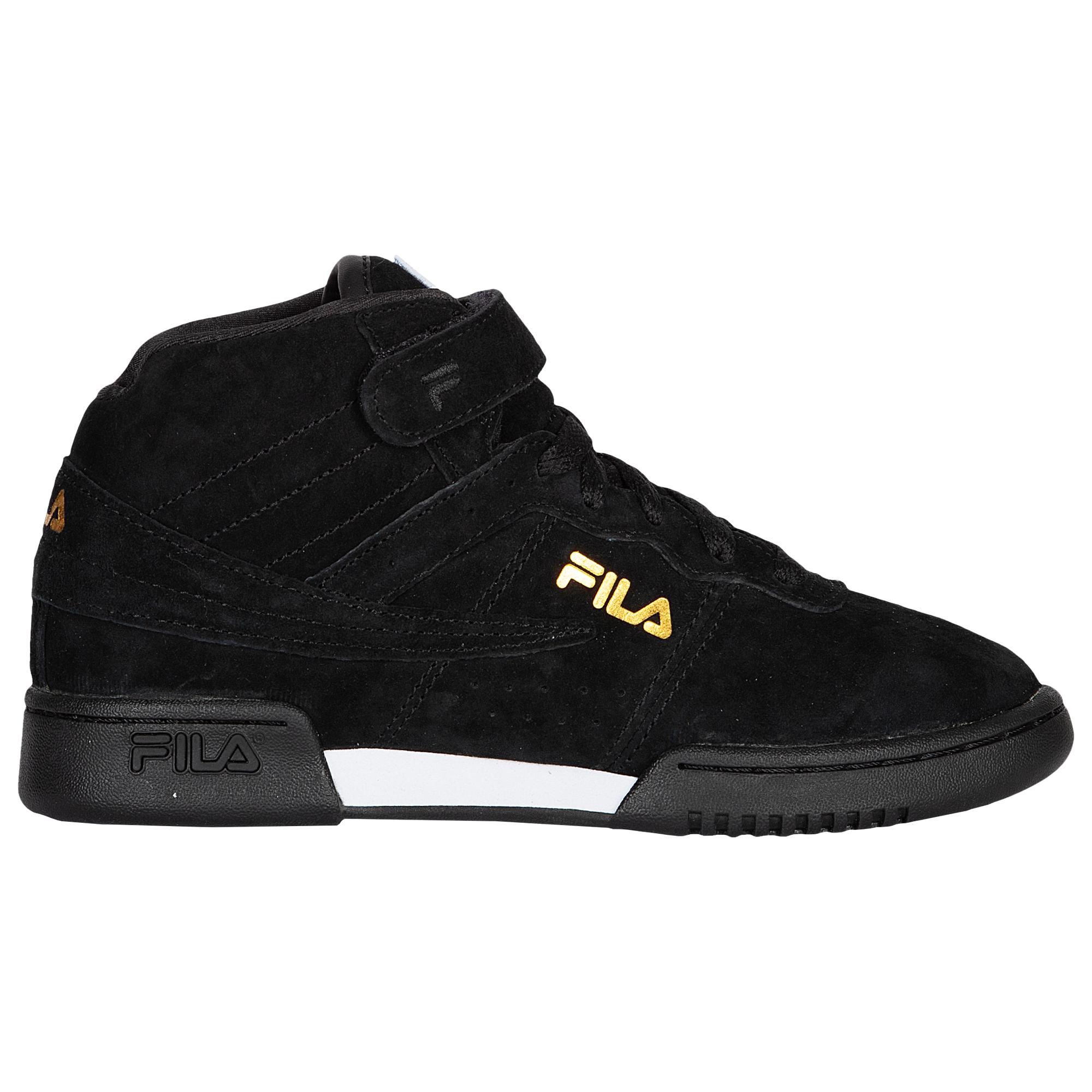 black and gold fila shoes