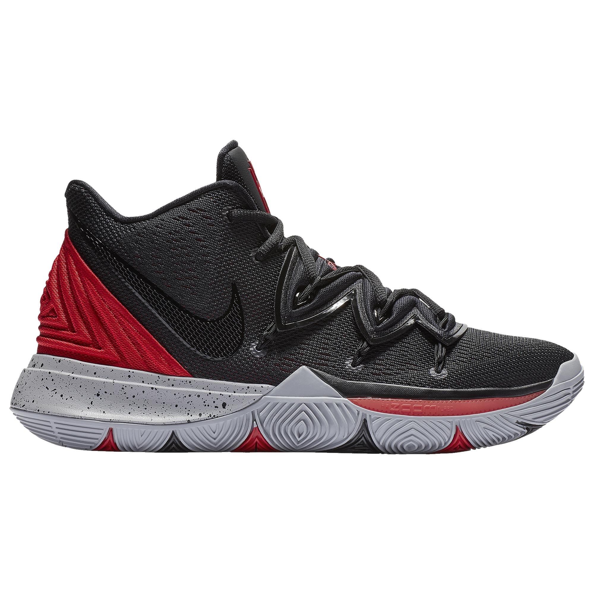 kyrie 5 shoes red and black