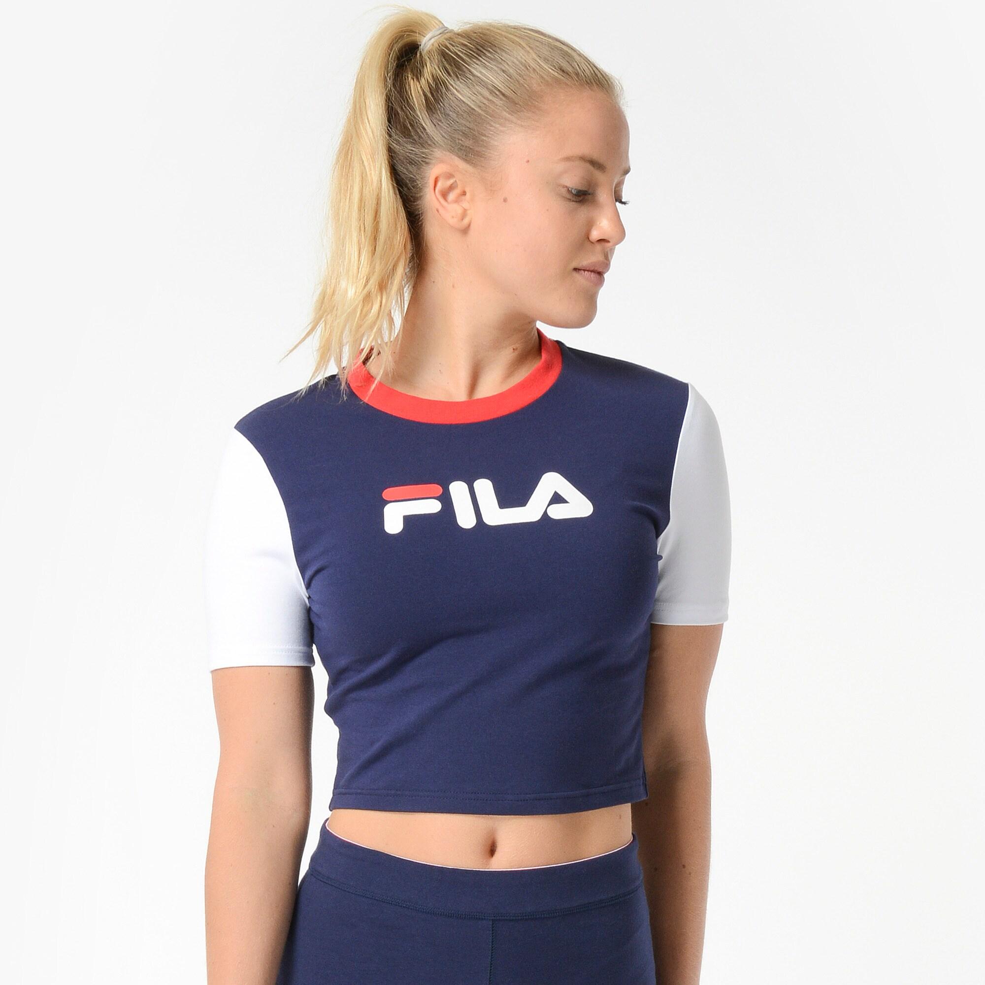 fila crop top red white blue
