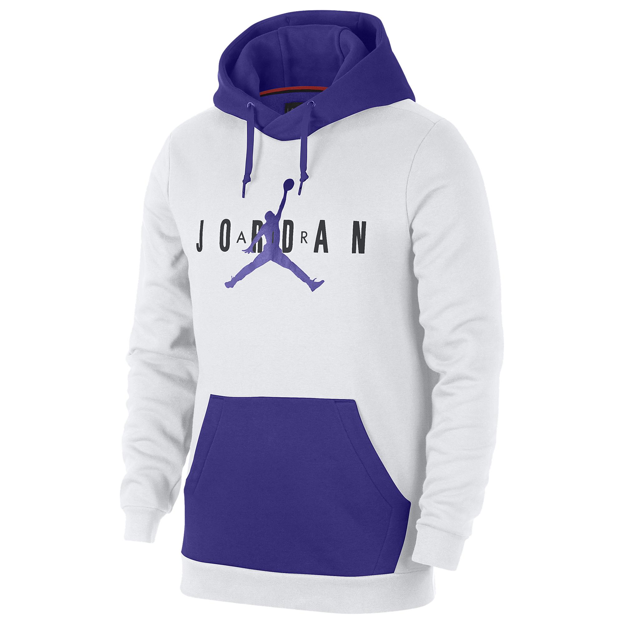 Nike Jumpman Air Fleece Pullover Hoodie Sweatshirt in White/Purple (White)  for Men | Lyst