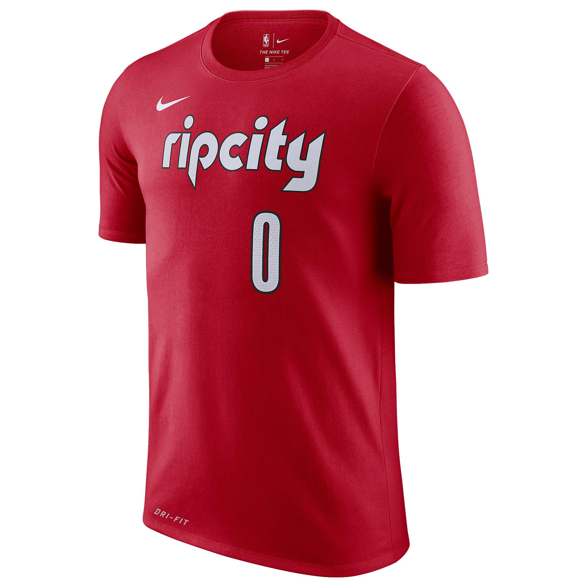 Nike Damian Lillard Nba Earned Edition Name & Number T-shirt in Red for ...