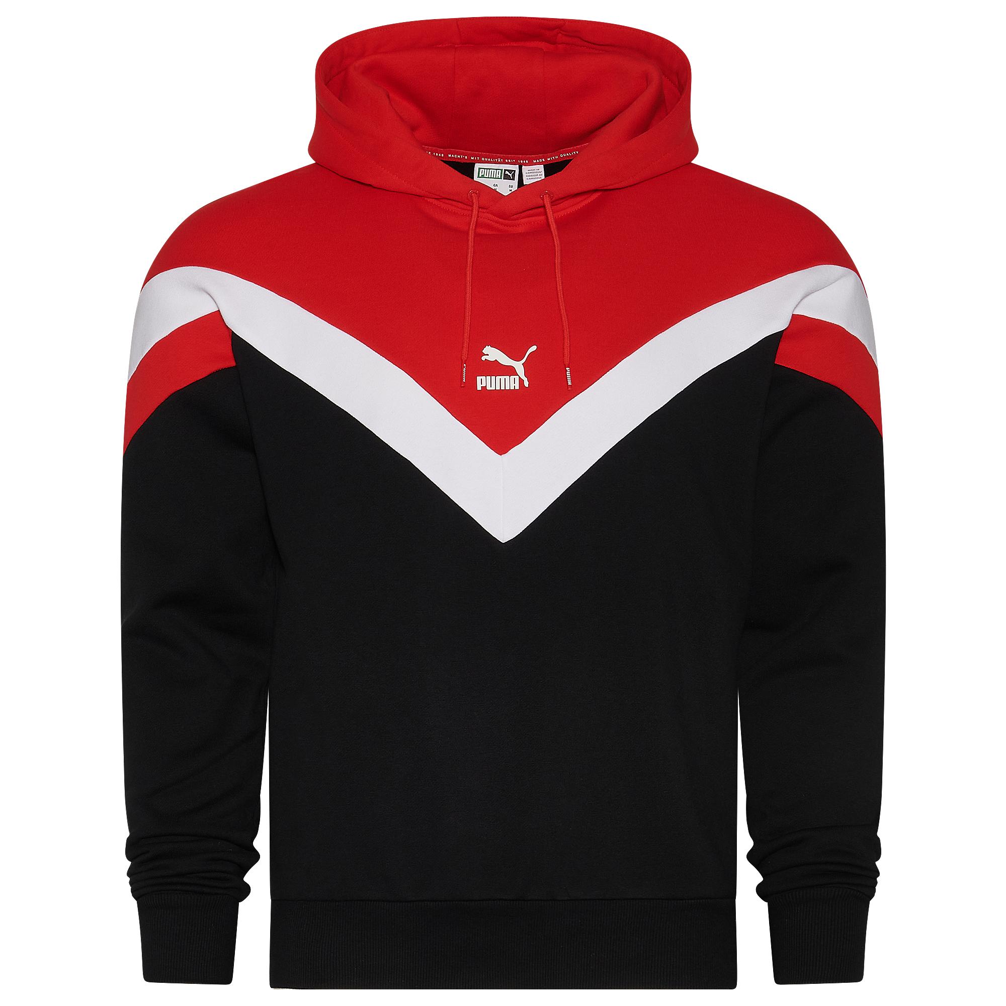 PUMA Cotton Iconic Hoodie in Black/Red (Red) for Men - Lyst